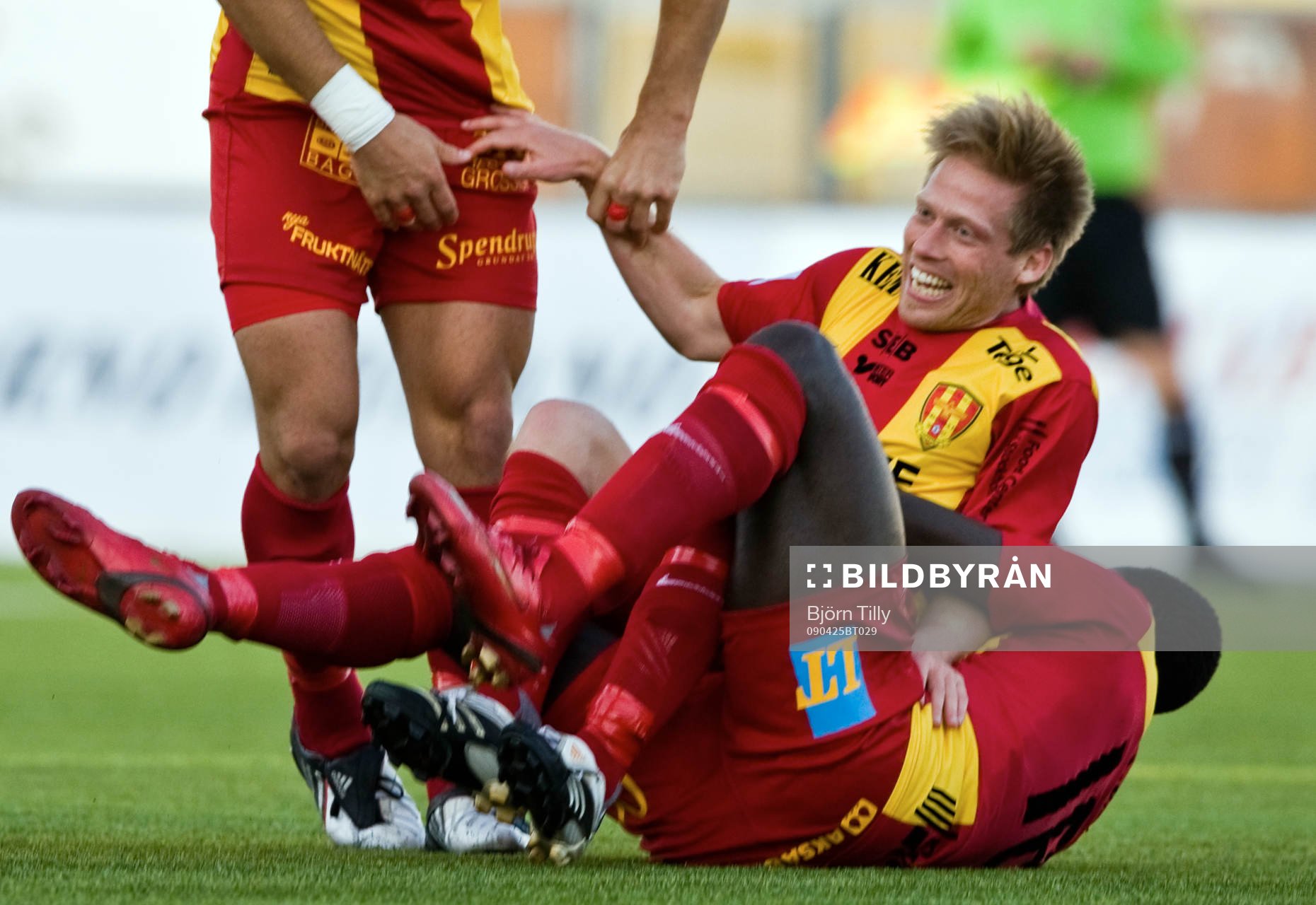  Joakim Hagernäs, efter ett av sina tre mål. Jubel, glädje.