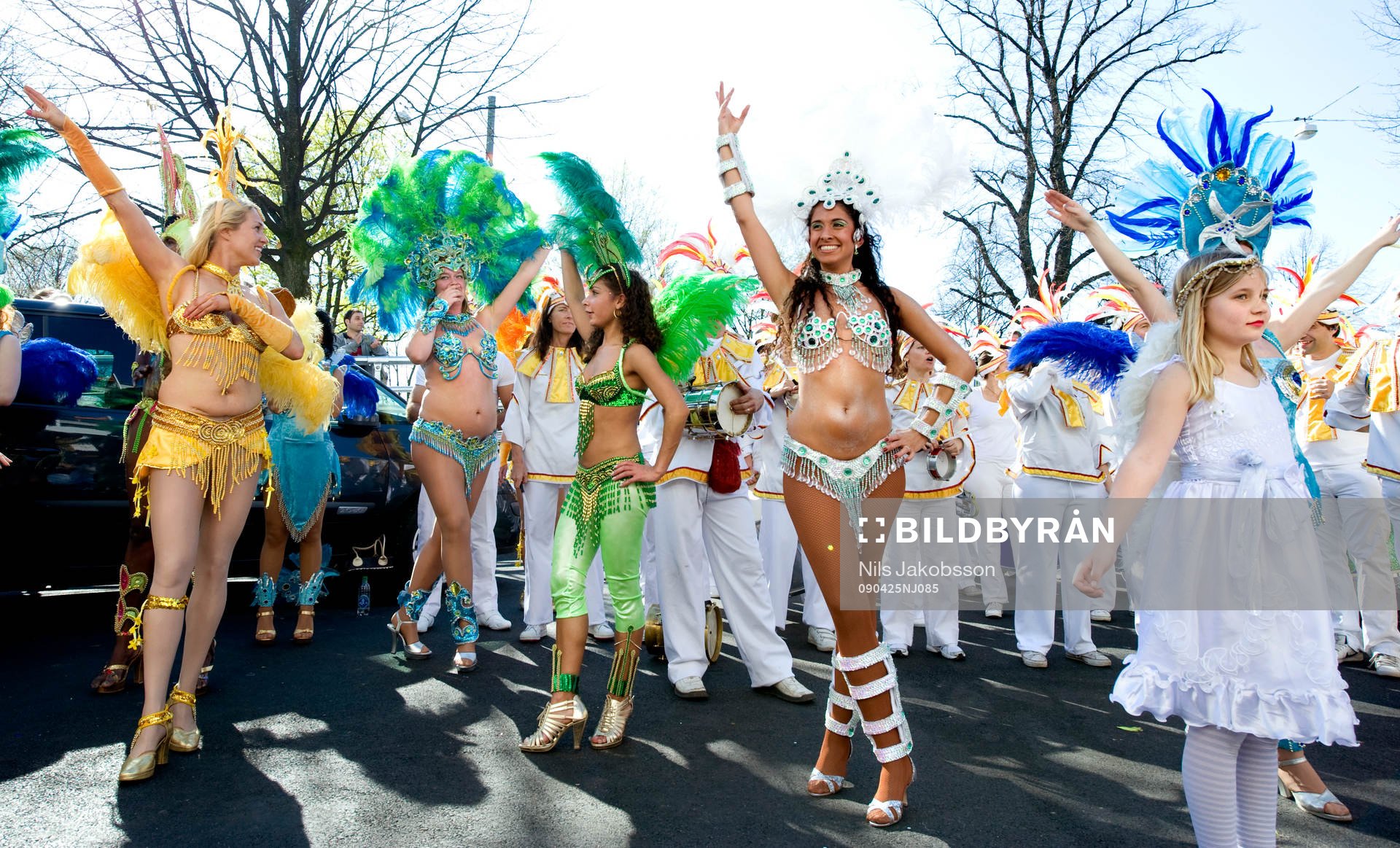 Sambadansare utanför arenan, dans, dansare, samba