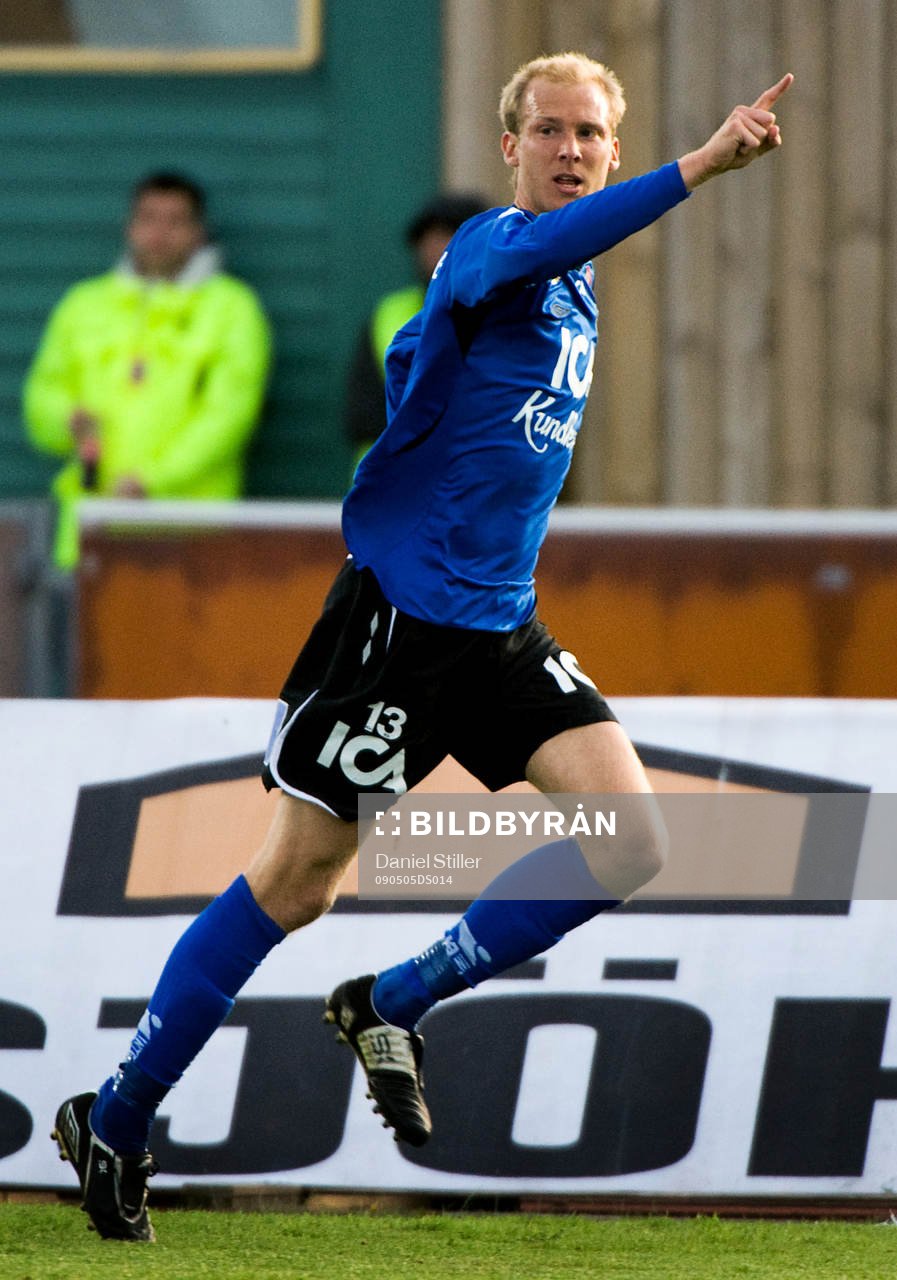 Andreas Johansson,  Halmstad, kvitterar till 1-1. jubel