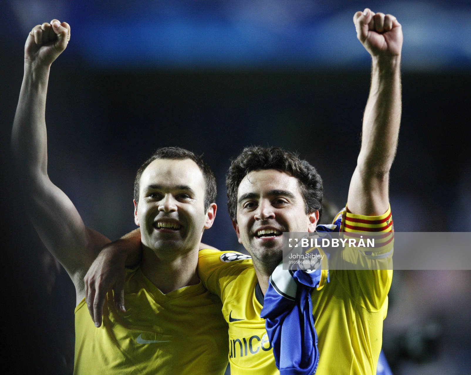  Andres Iniesta och Xavi, Barcelona, jubel efter segern.  