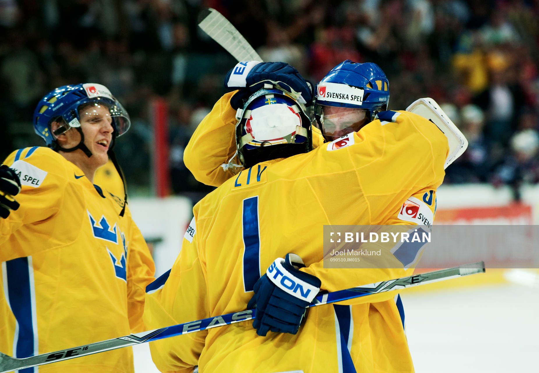 Carl Gunnarsson, Stefan Liv, målvakt, och Anton Strålman,