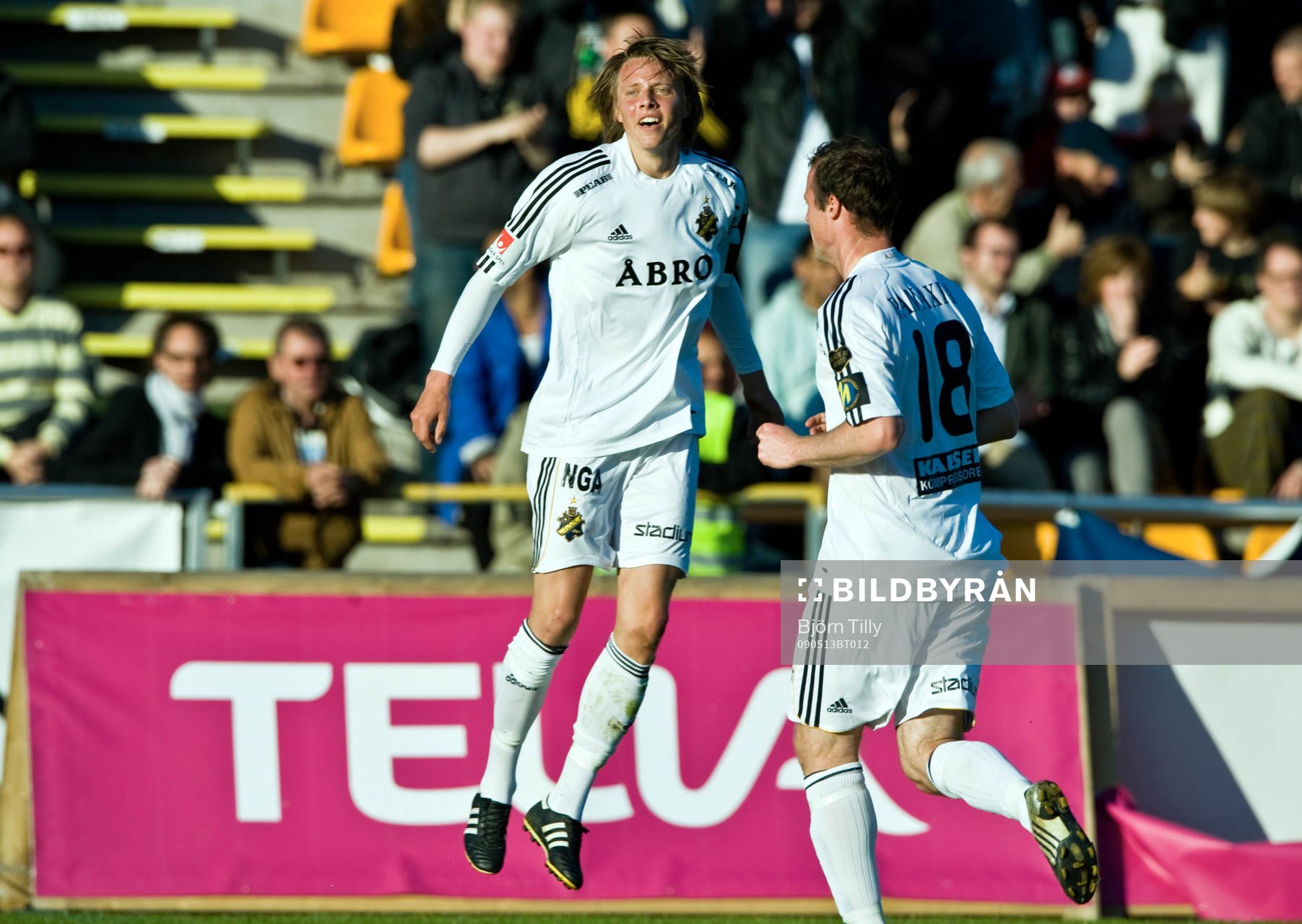  Viktor Lundberg, AIK, jubel efter segermålet 0-1.