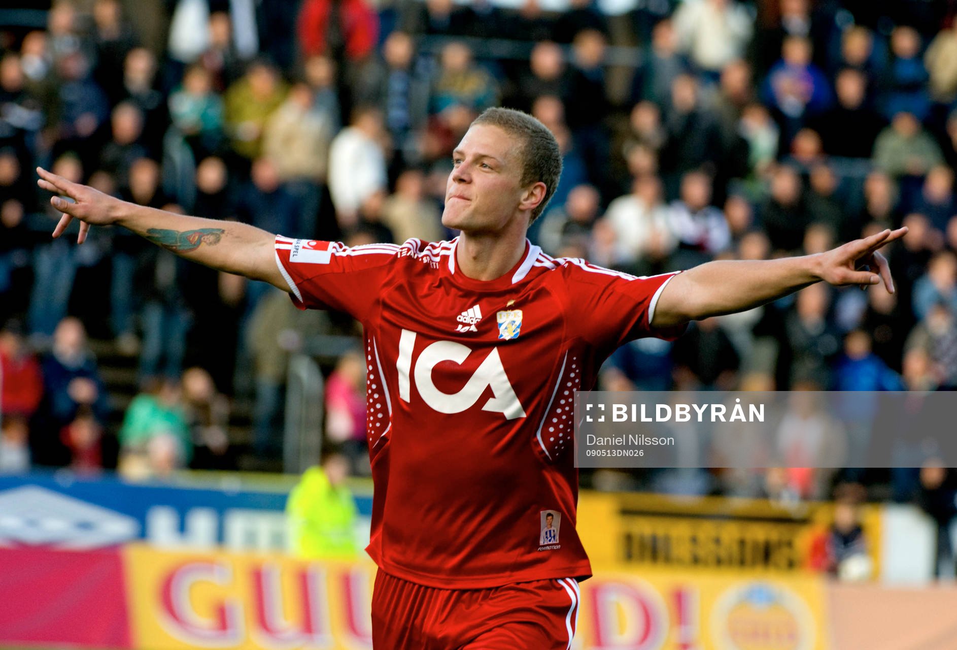 Ragnar Sigurdsson, Göteborg har gjort 2-0 på straff. Jubel