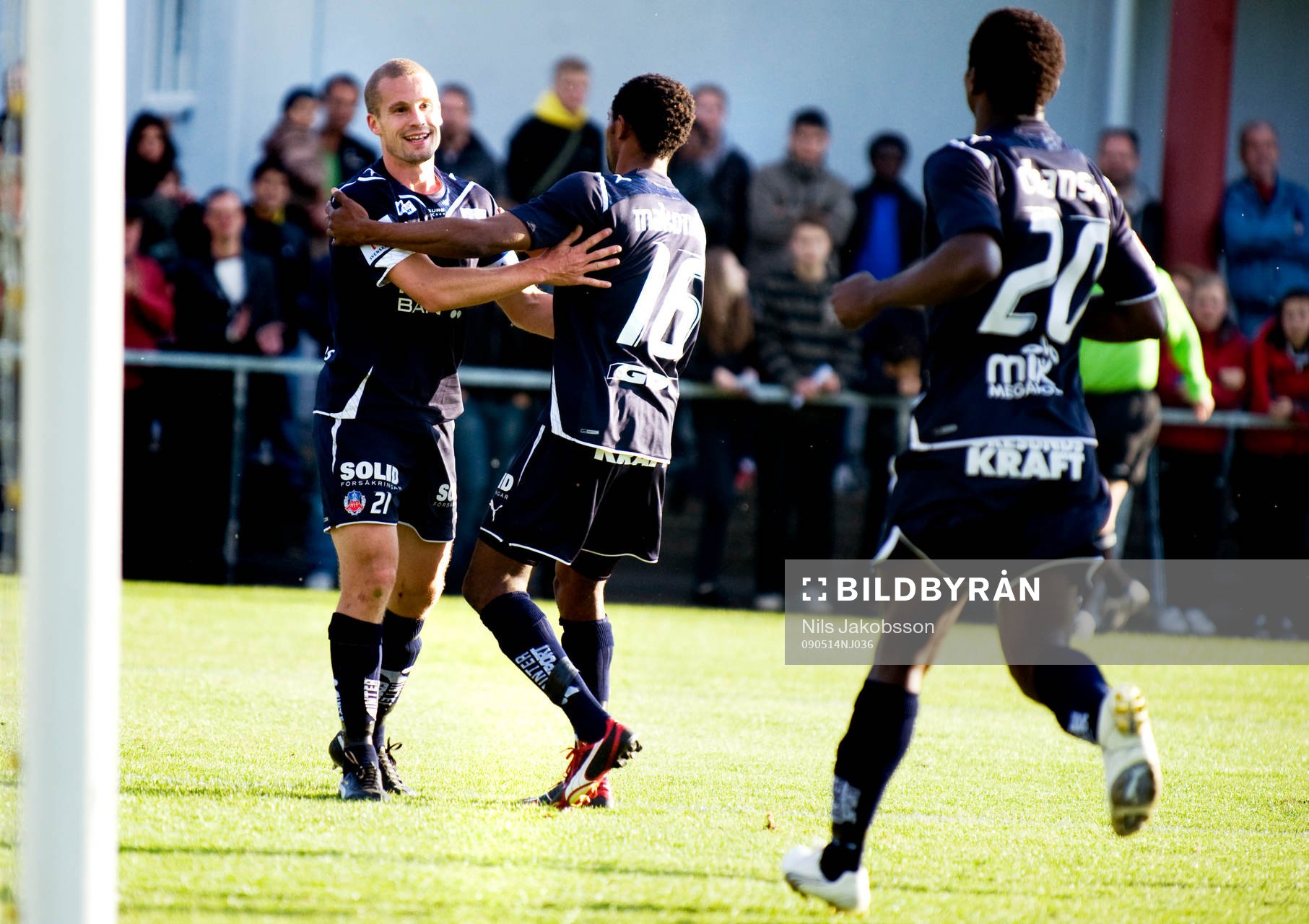  Christoffer Andersson, René Makondele, Isaac Chansa, Helsingborg jubel.