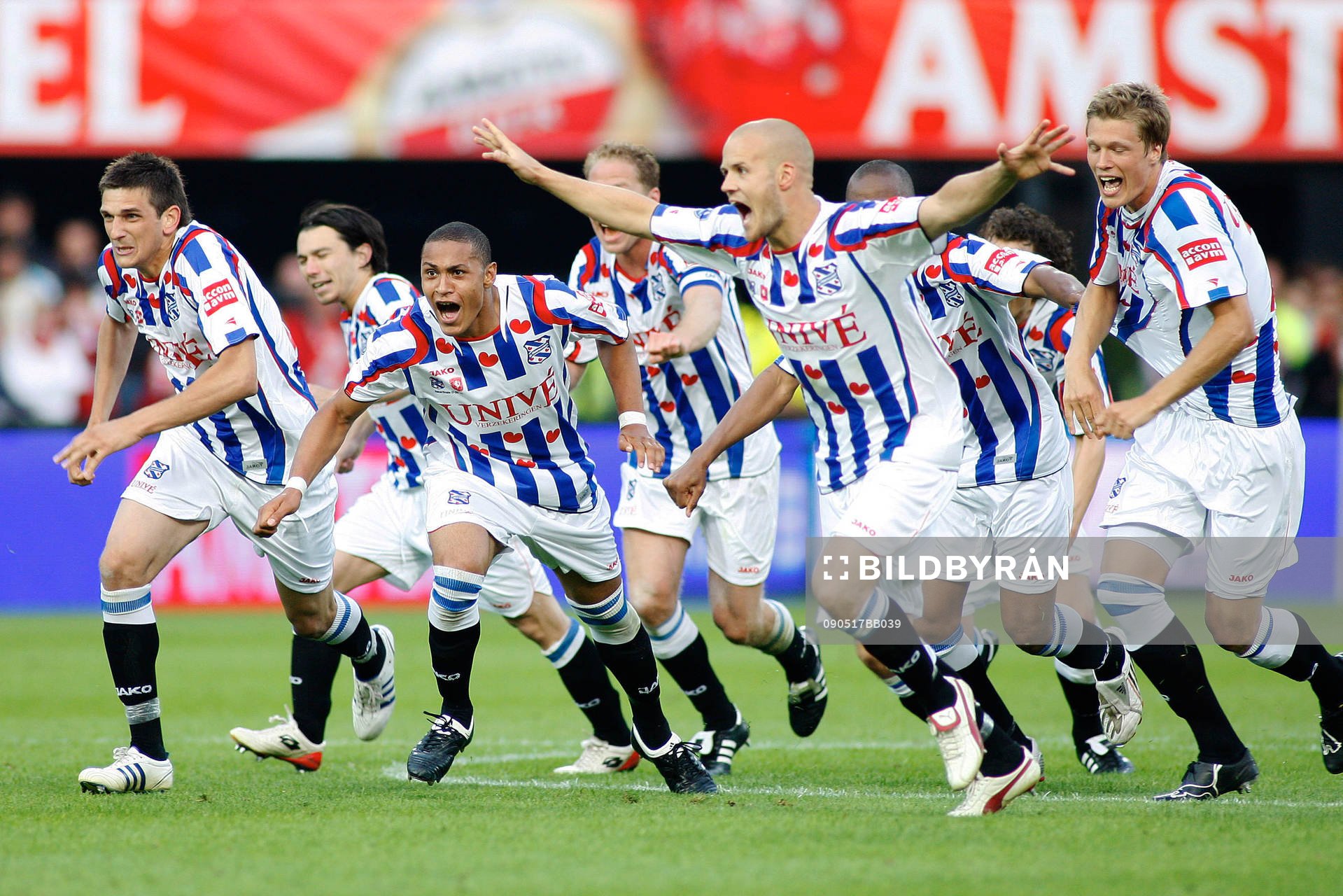 Heerenveen, holländska cupmästare. Jubel, glädje