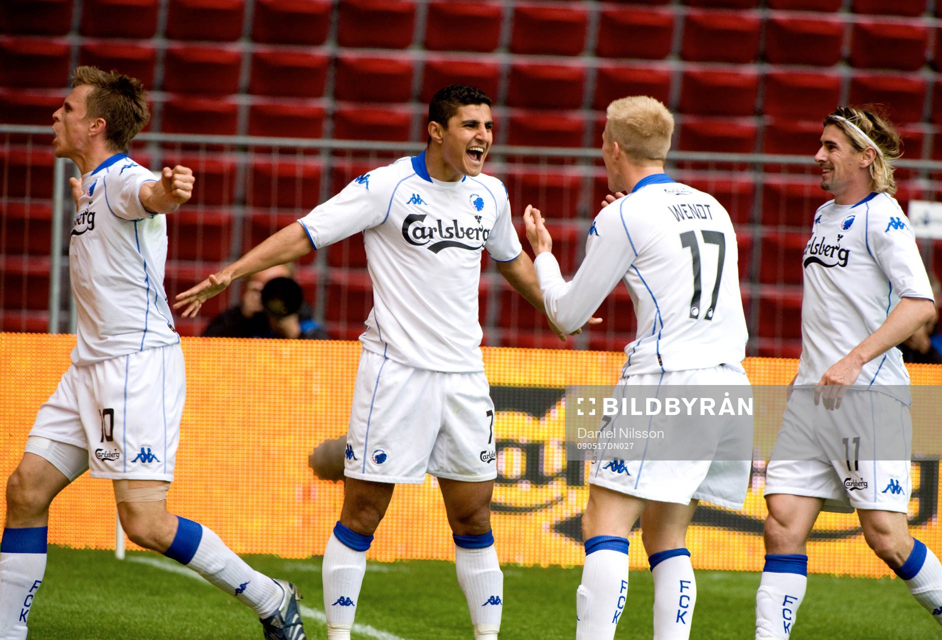 Ailton Almeida, Köpenhamn har gjort 2-0. Jubel med Jesper Grönkjaer, Oscar Wendt och Cesar Santin.