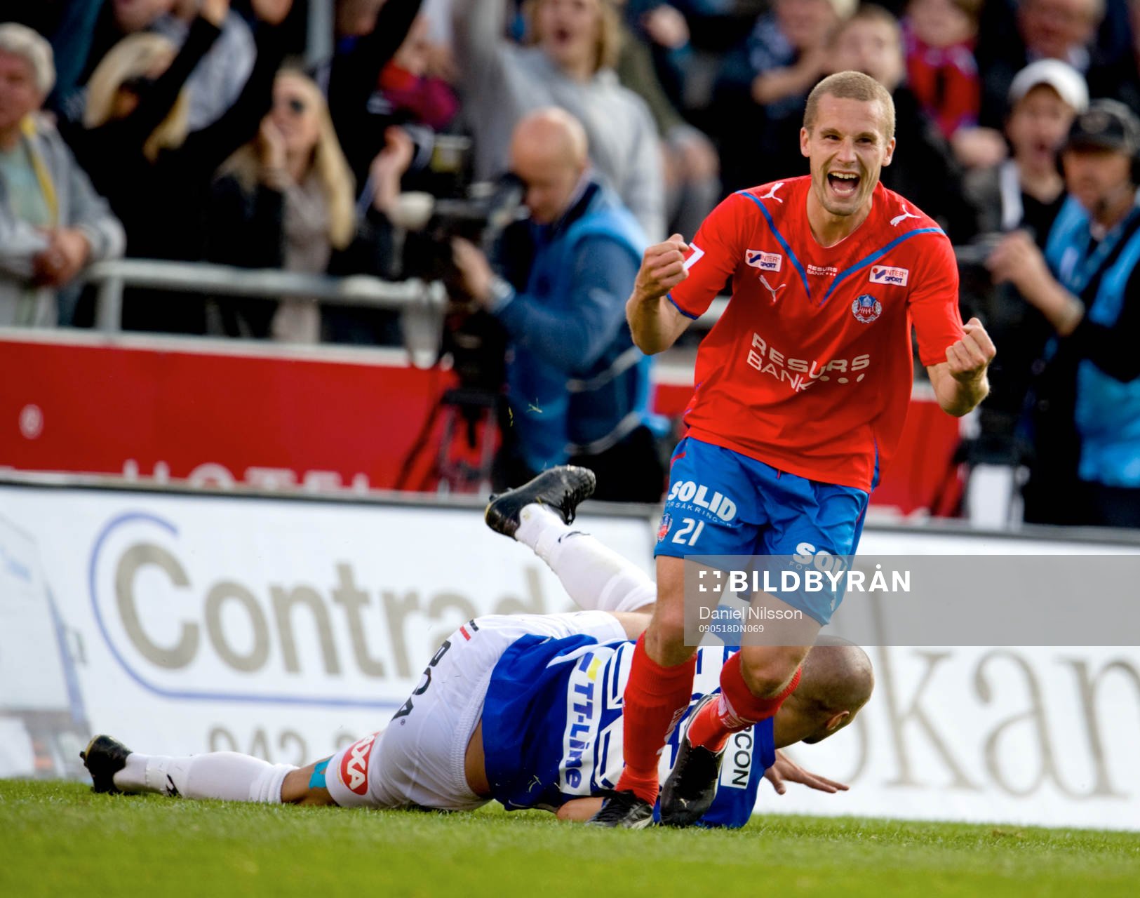 Christoffer Andersson, Helsingborg har gjort 2-0- Jubel