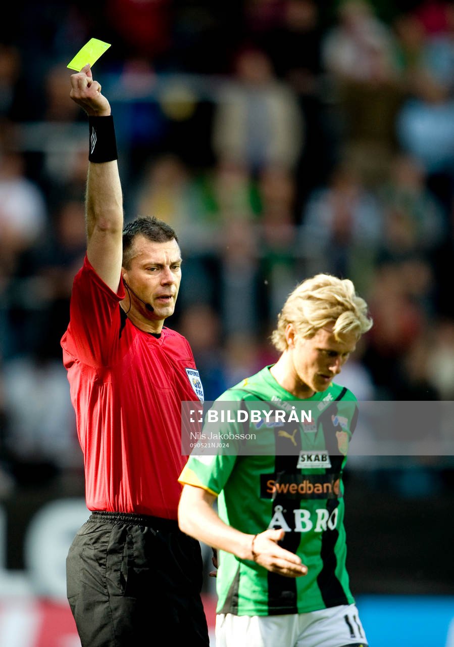 Daniel Stålhammar, domare, gult kort, Tommy Lycén, GAIS,