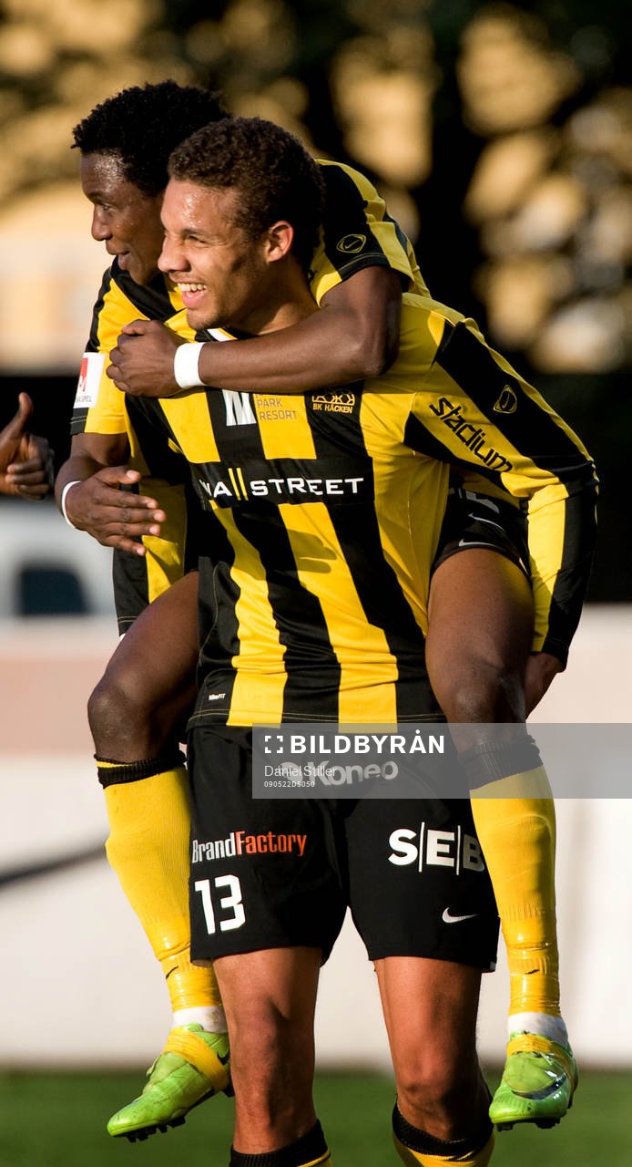 Mathias Ranégie,  Häcken, gör 2-0. Jubel