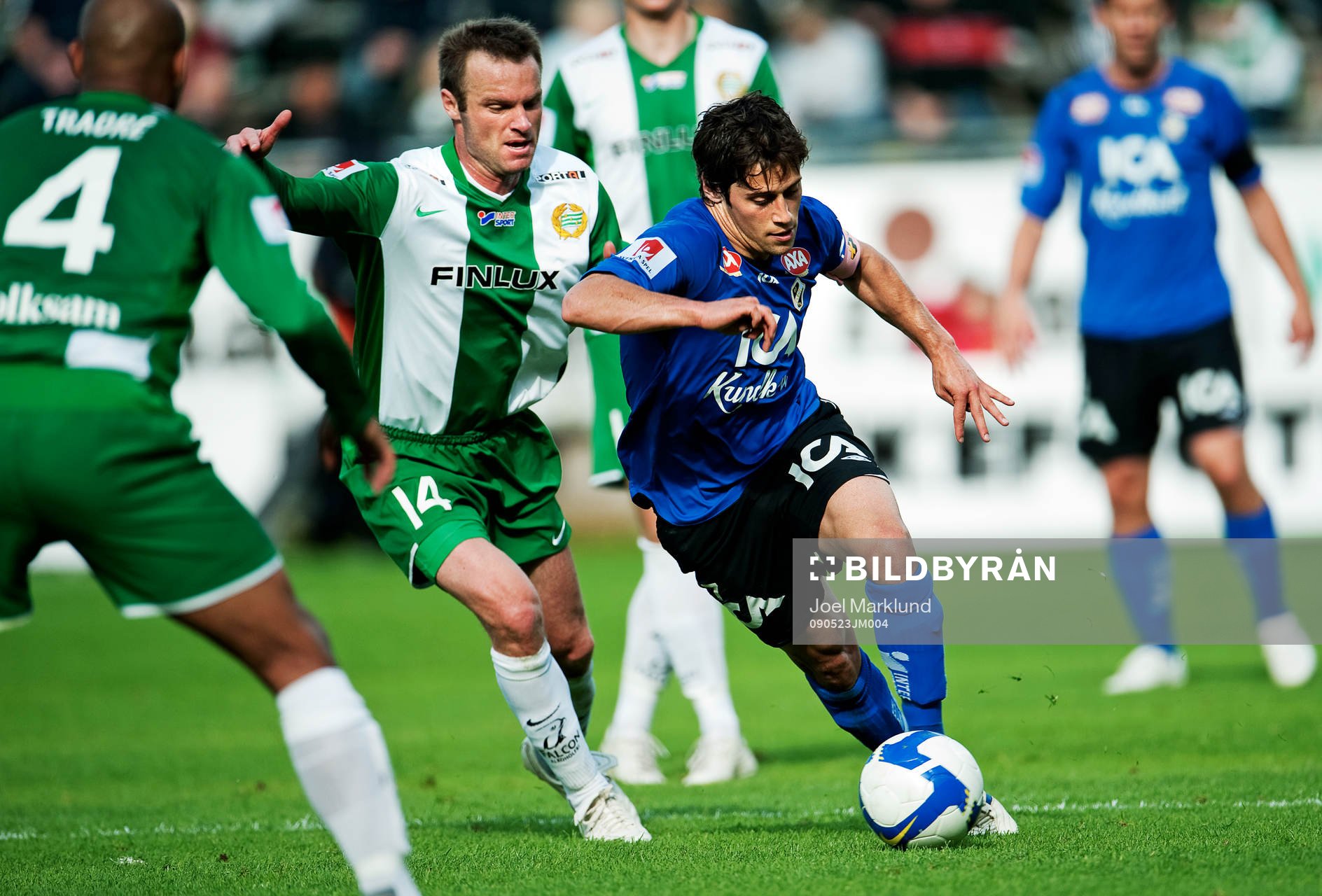 Mikkel Jensen, Hammarby, kan inte stoppa Michael Görlitz,