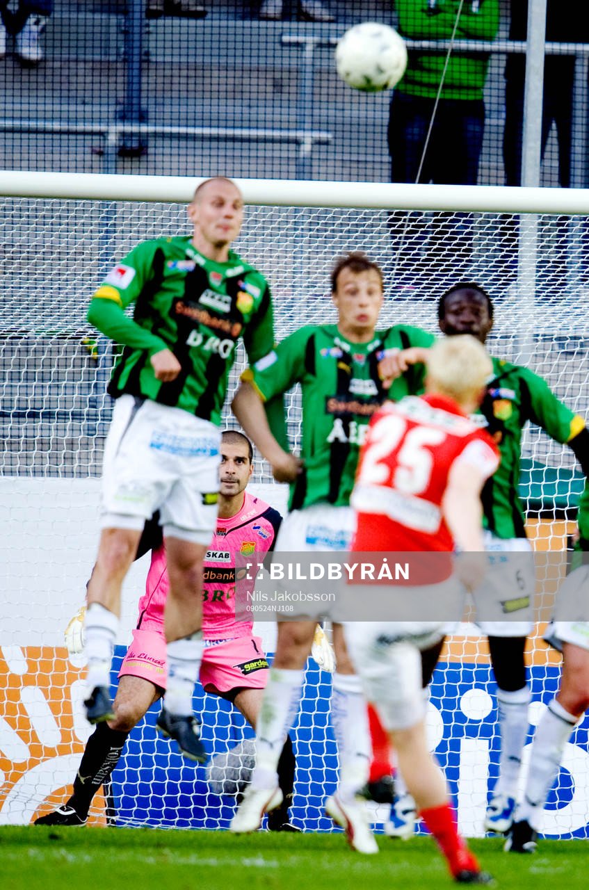 Tobias Eriksson, Kalmar skjuter frispark, Dime Jankulovski,