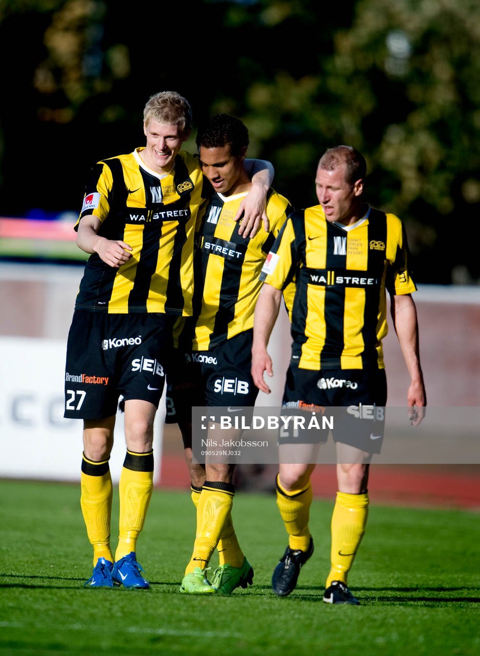 Tom Söderberg, Mathias Ranégie, Jonas Henriksson, jubel