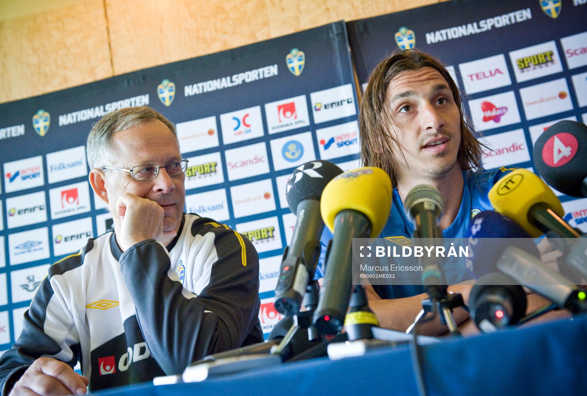 Lars Lagerbäck, förbundskapten och Zlatan Ibrahimovic