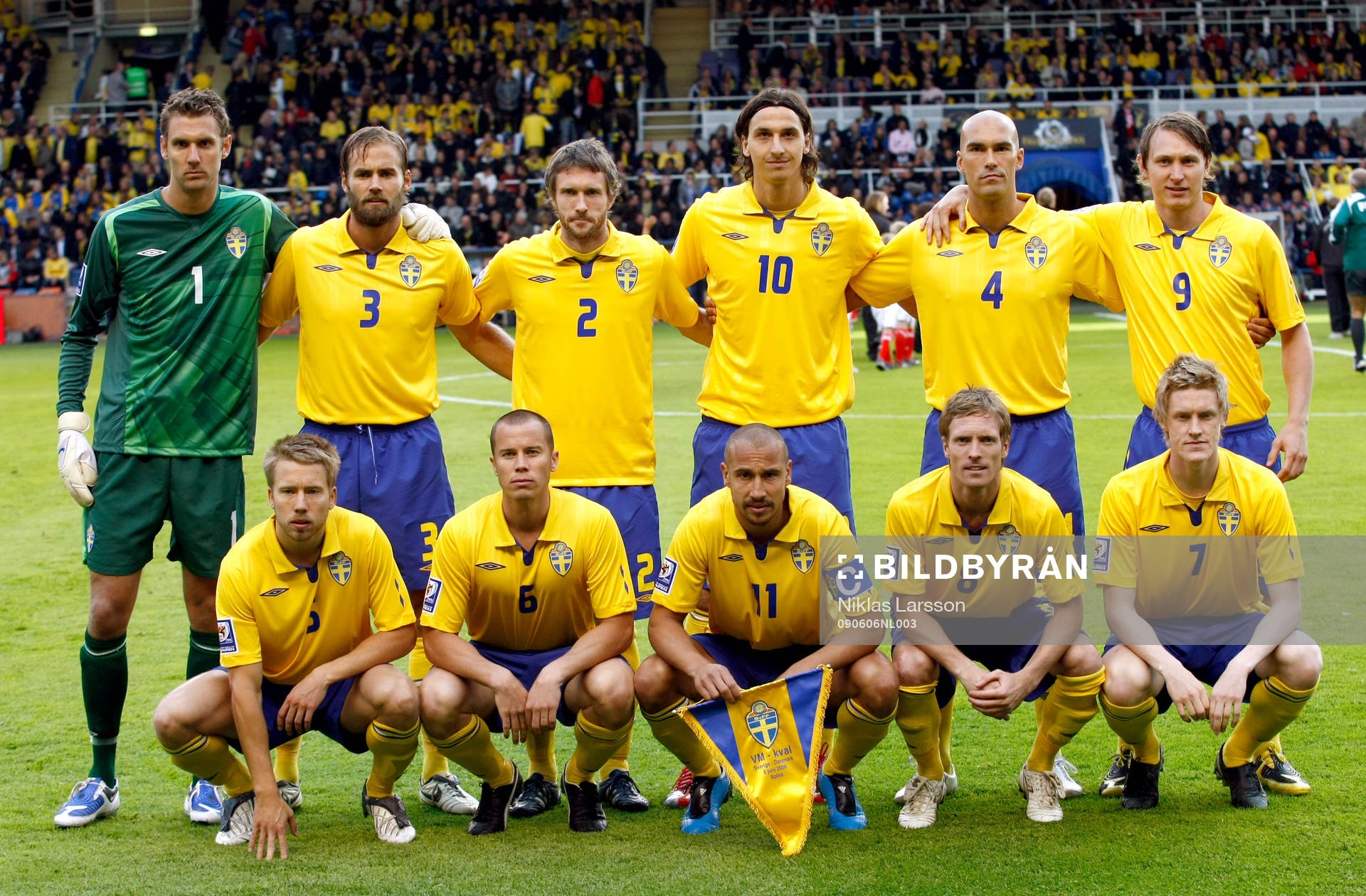 Fotboll, VM-Kval, Sverige - Danmark: Lagbild Sverige
