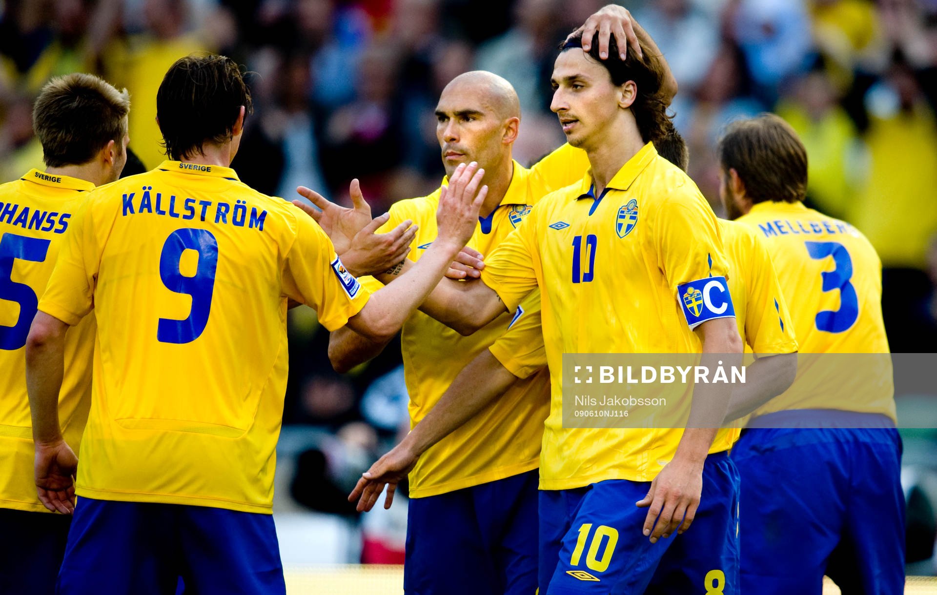  Daniel Majstorovic, Zlatan Ibrahimovic, Kim Källström, Sverige jubel.
