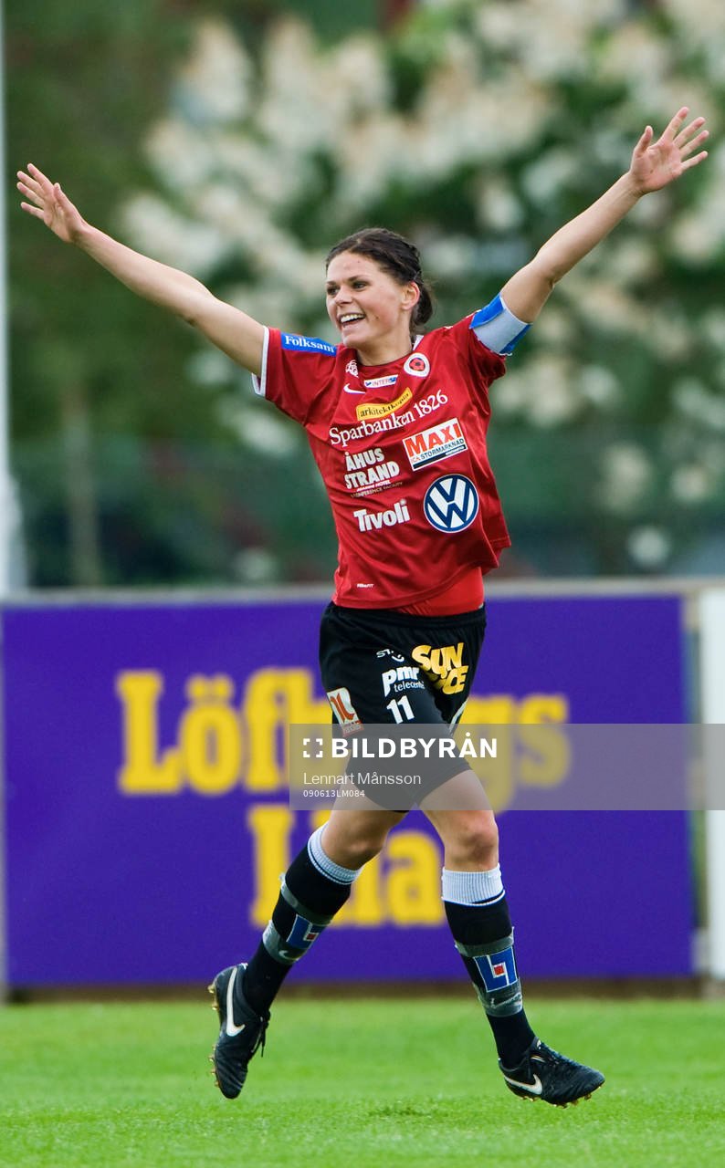 1-0, lagkapten Susanne Moberg, Kristianstad. Äntligen jubel