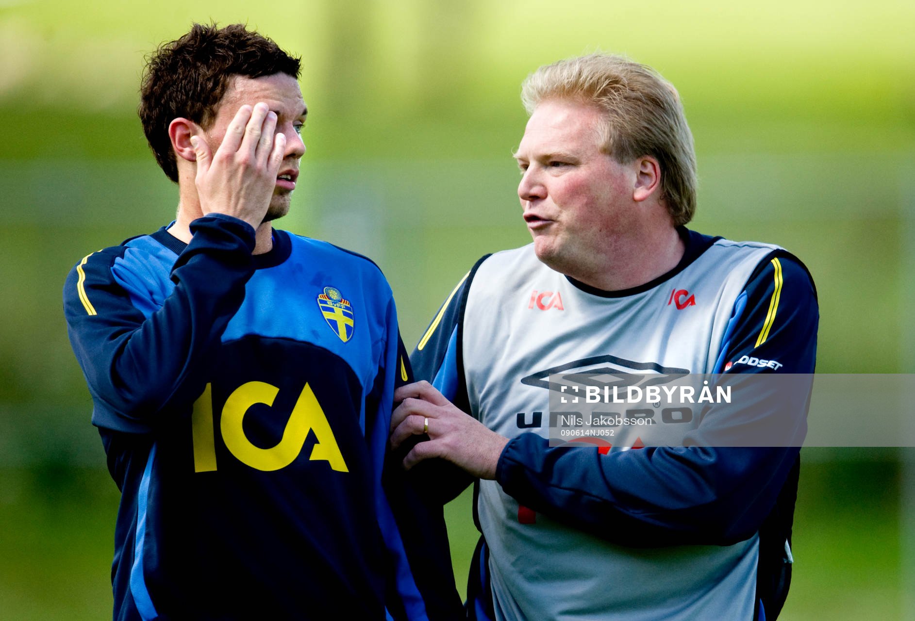 Marcus Berg och Jörgen Lennartsson, förbundskapten