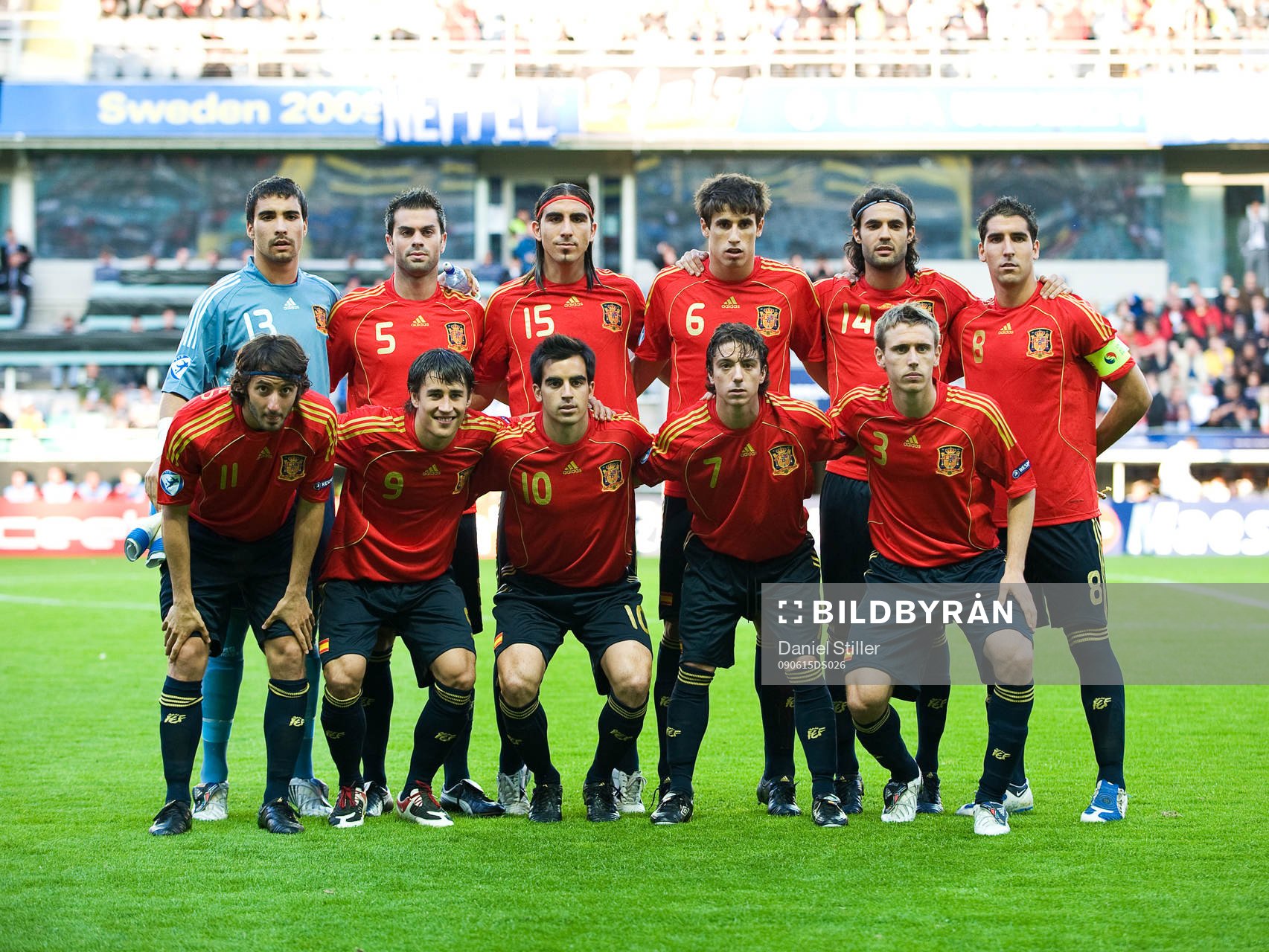 Fotboll, U21 EM, Spanien, lagbild, startelva