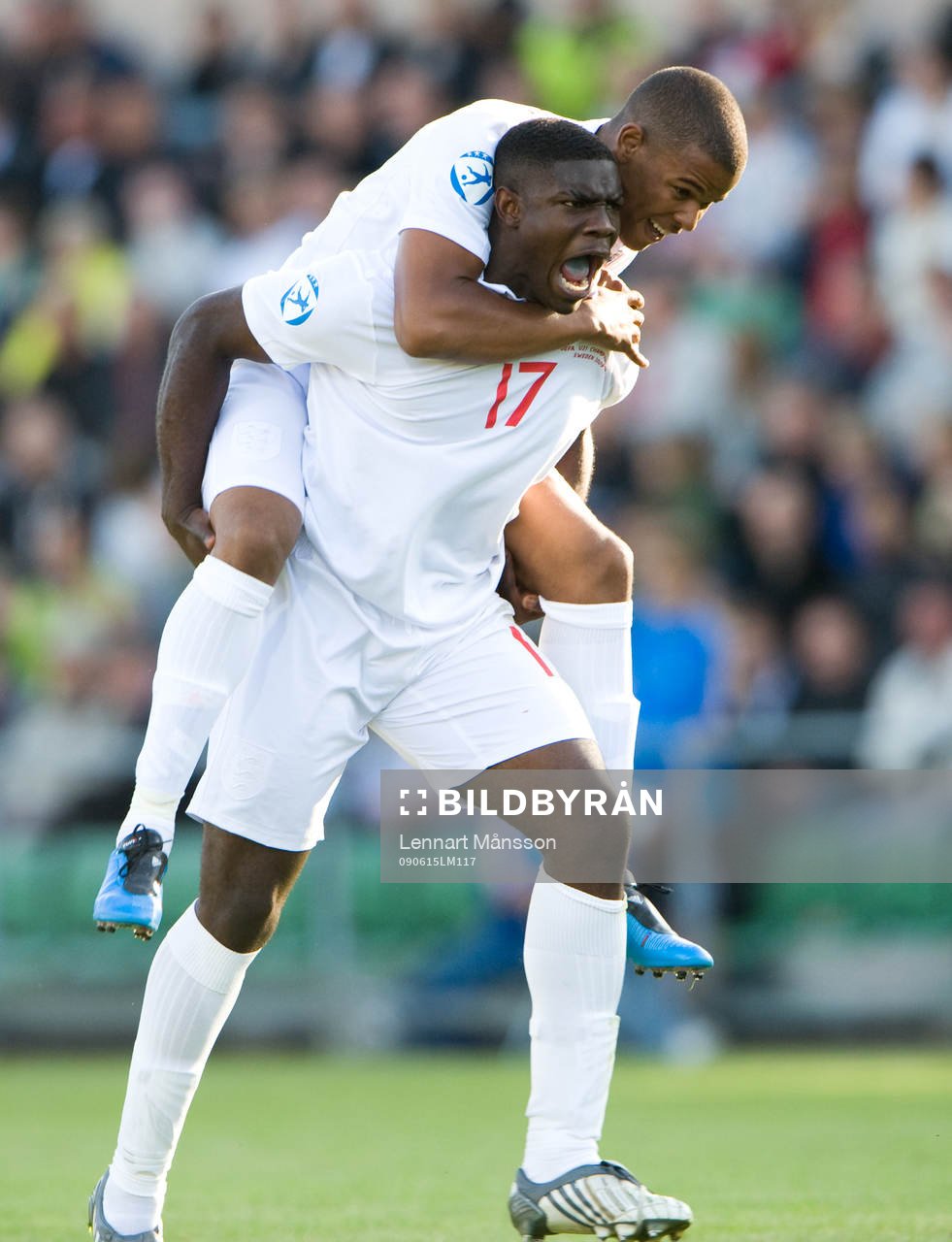 2-1, Micah Richards, England, som är överlycklig. Jubel,