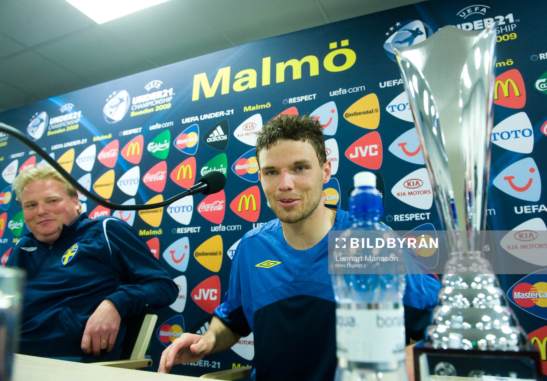 Hjälten Marcus Berg och förbundskapten Jörgen