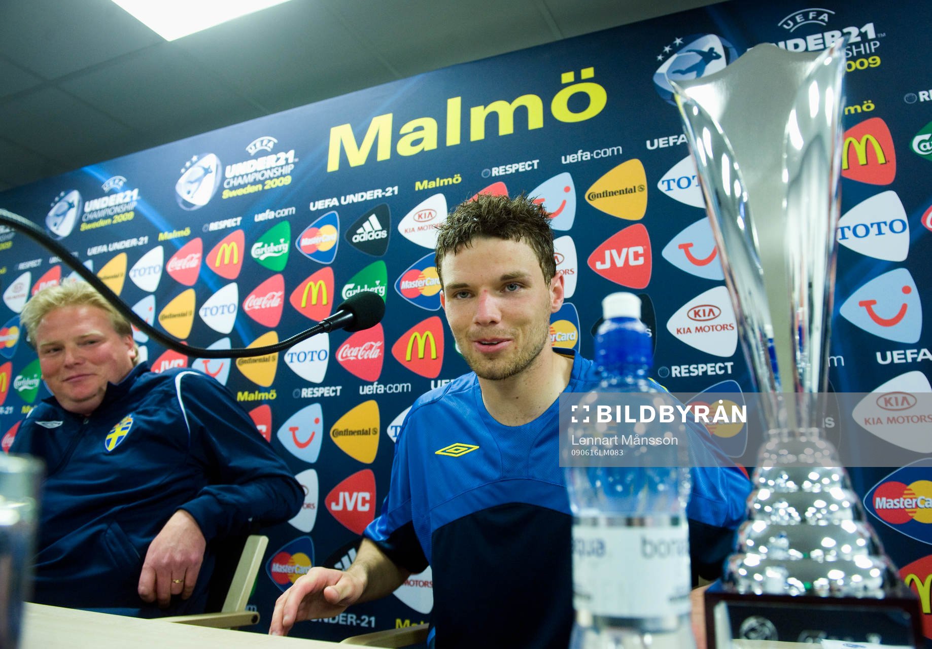 Hjälten Marcus Berg och förbundskapten Jörgen