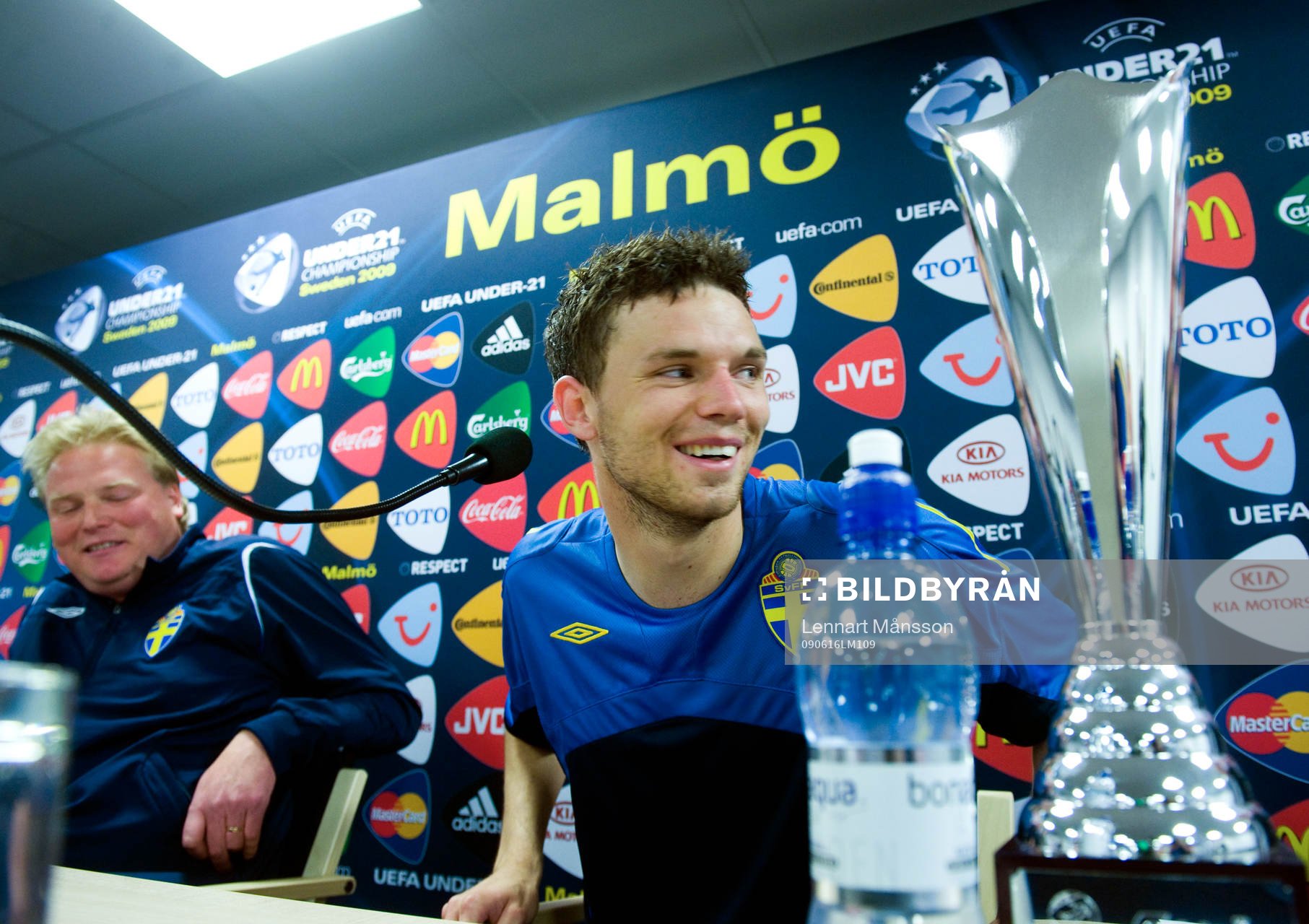 Hjälten Marcus Berg och förbundskapten Jörgen