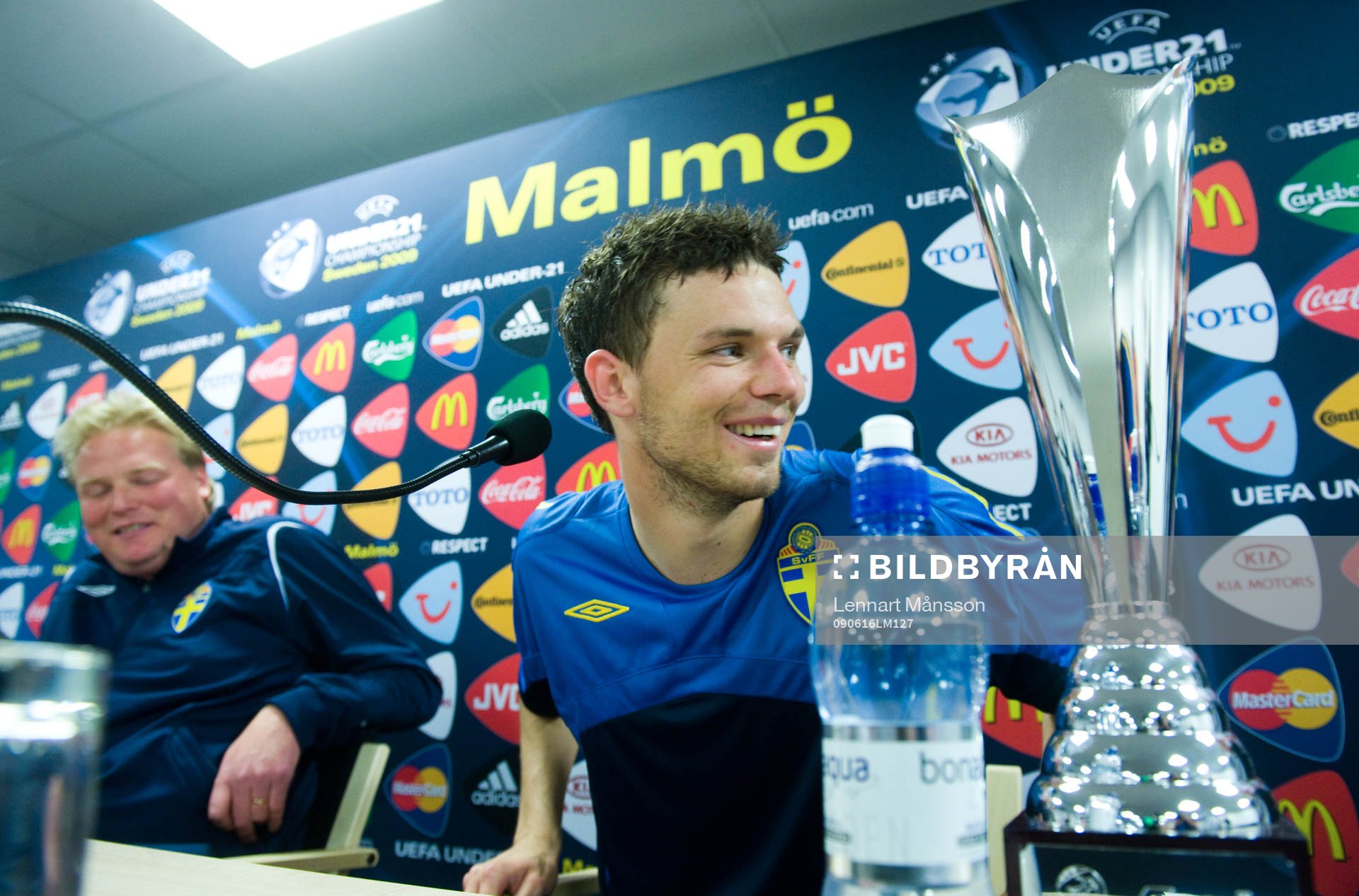Hjälten Marcus Berg och förbundskapten Jörgen