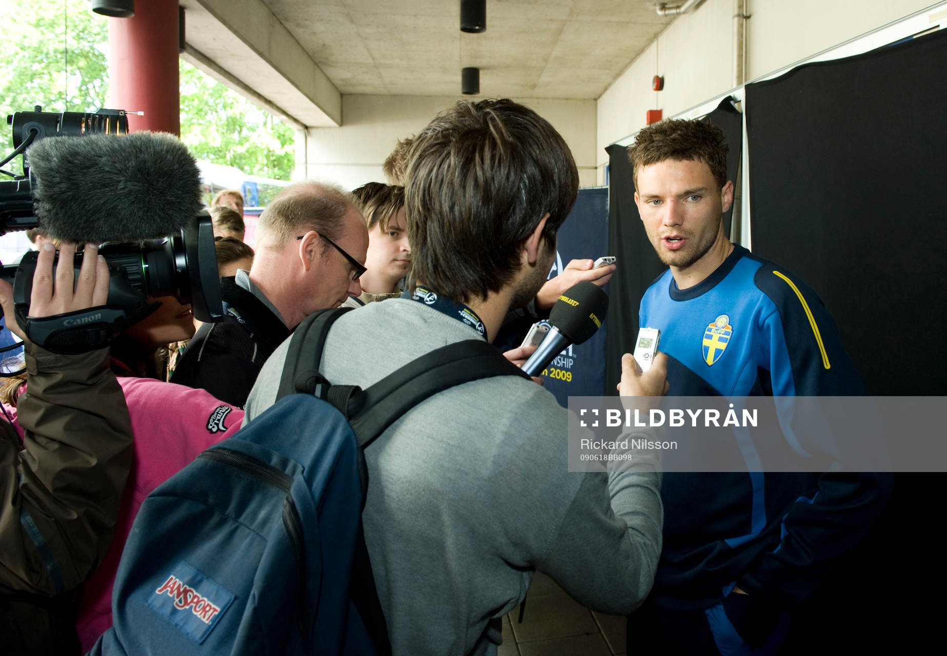 Marcus Berg, Sverige, stod i medias centrum vid dagens