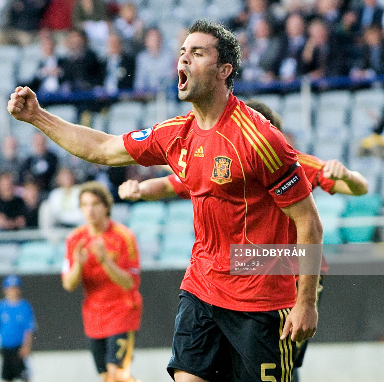 Marc Torrejon, Spanien, gör 1-0. Jubel