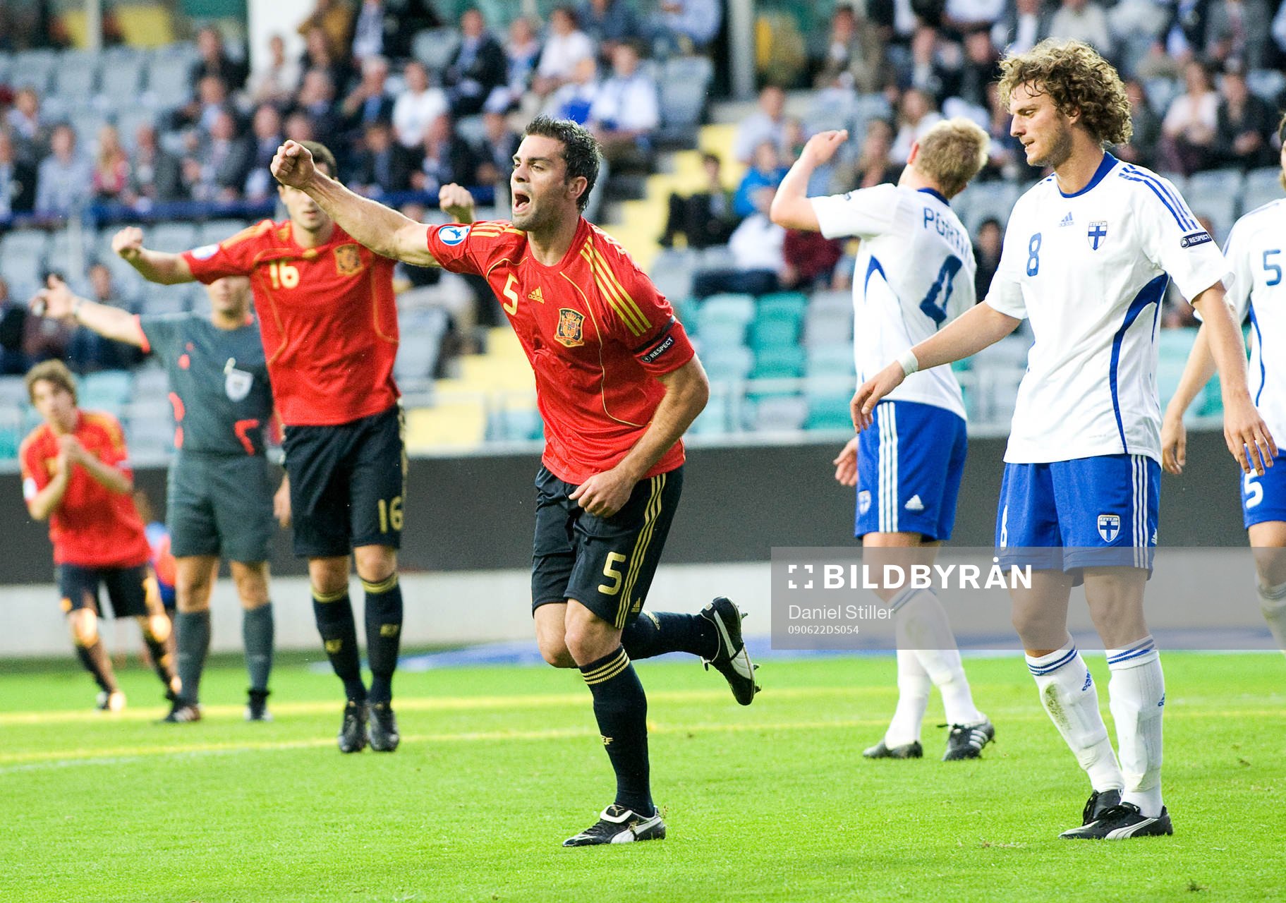 Marc Torrejon, Spanien, gör 1-0. Jubel