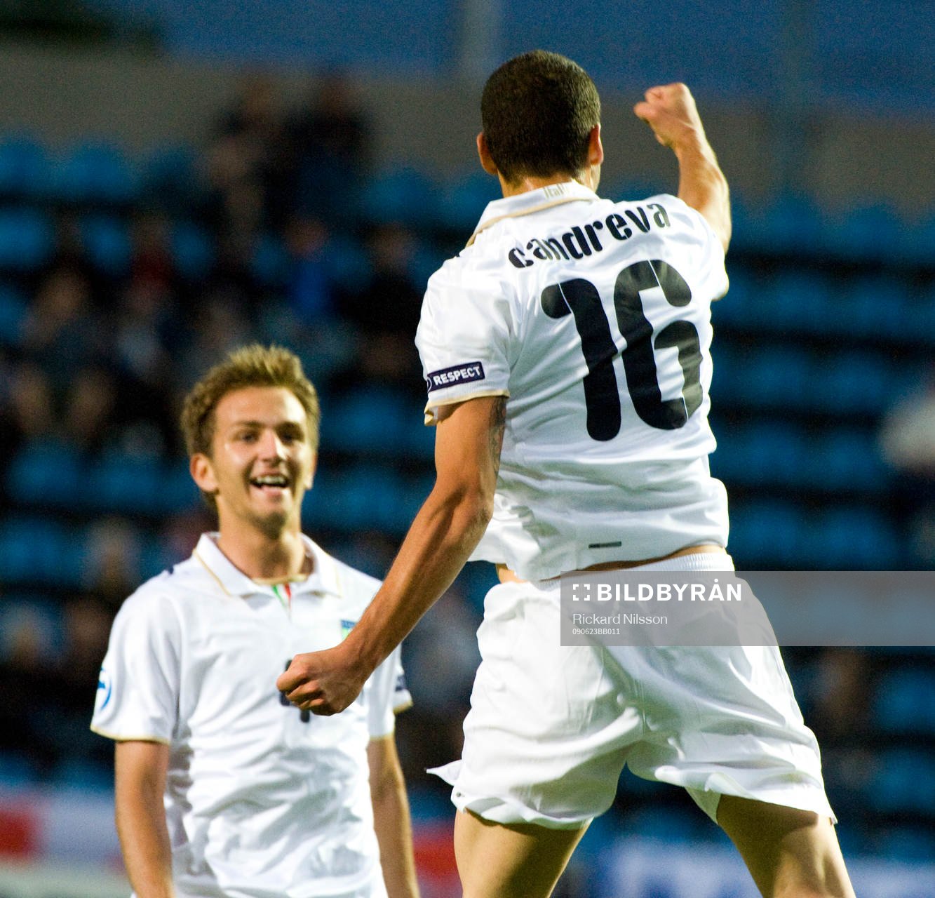  Antonio Candreva och Domenico Criscito, Italien, jubel.