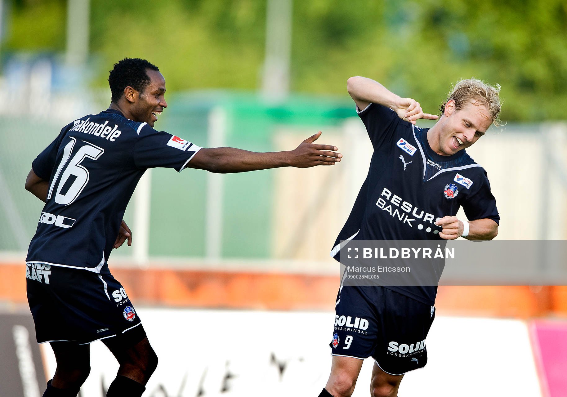 Rene Makondele och Erik Sundin, Helsingborg jubel