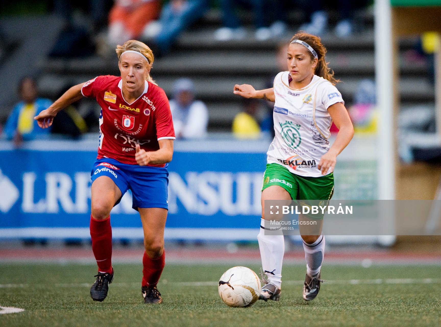 Fotboll, Dam, Dallsvenskan, Hammarby - Örebro: Elin Magnusson, Örebro och Daniella Chamoun, Hammarby
