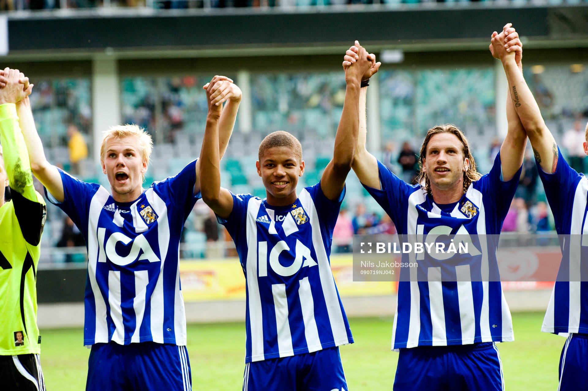 Erik Lund, Mikael Dyrestam, Gustav Svensson, jubel