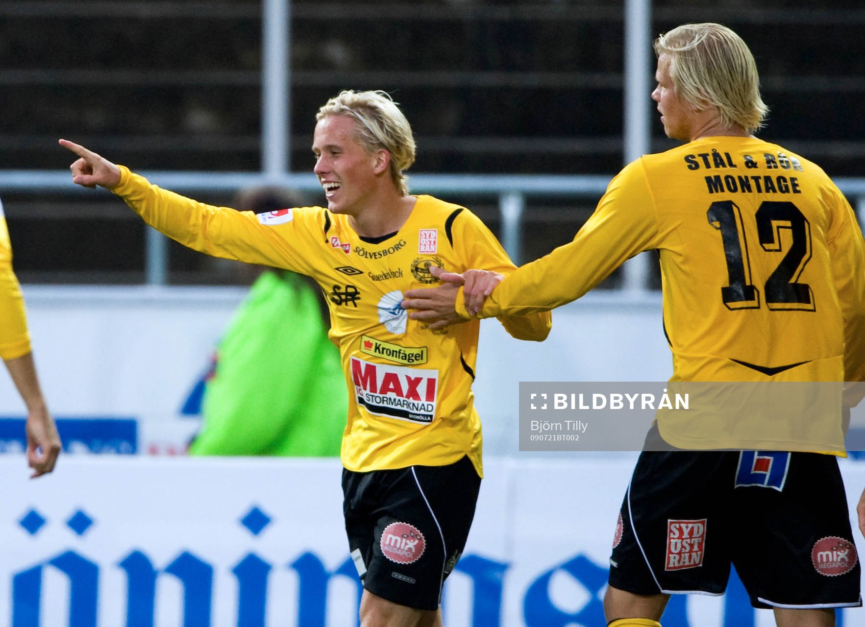 Adam Berner, Mjällby, jubel