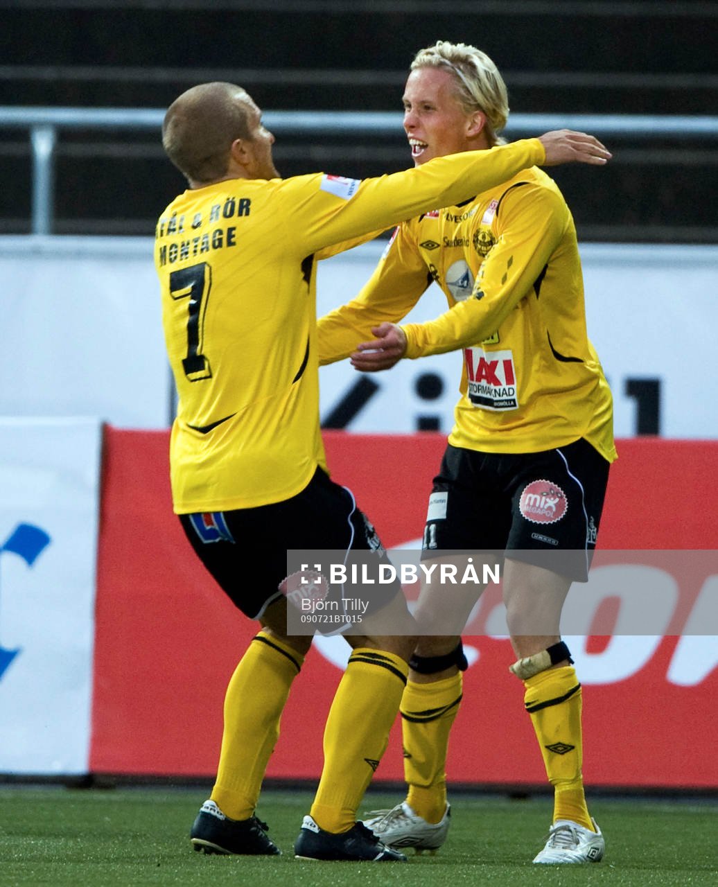 Johan Svensson och Adam Berner, Mjällby, jubel