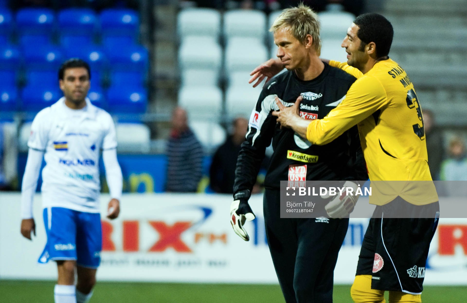 Mattias Asper, målvakt och Juan Robledo, Mjällby