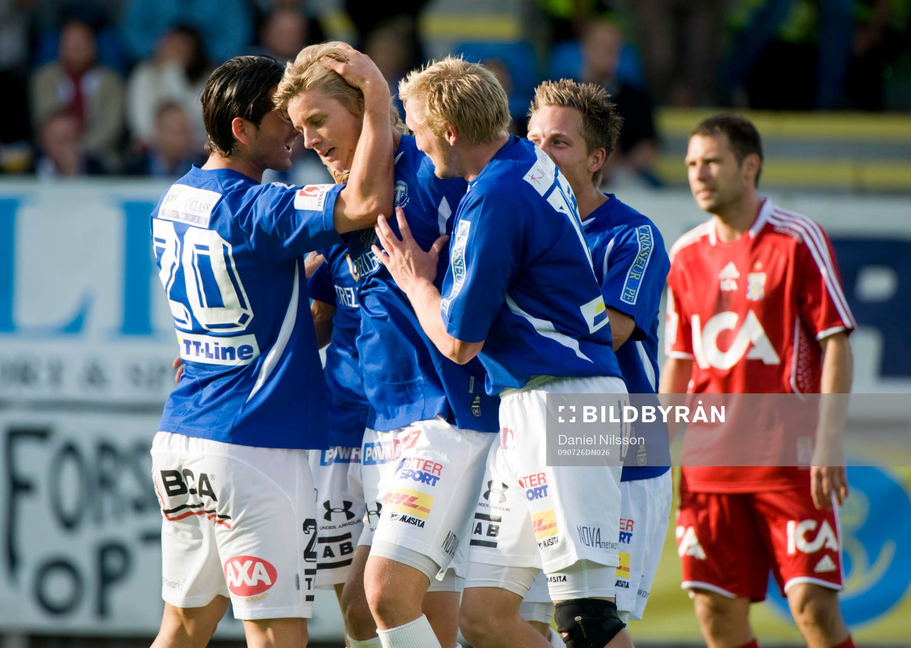 Andreas Drugge, Trelleborg gjorde 1-1 målet. Jubel, glädje