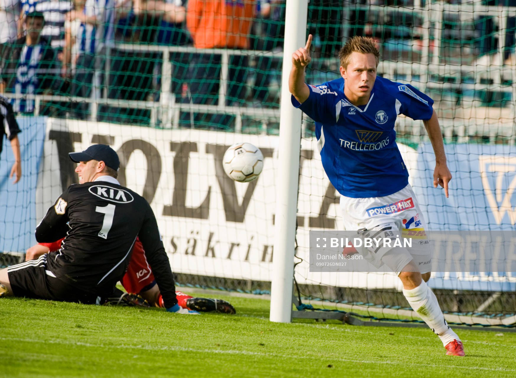 Andreas Wihlborg, Trelleborg gjorde 2-1. Jubel. Kim