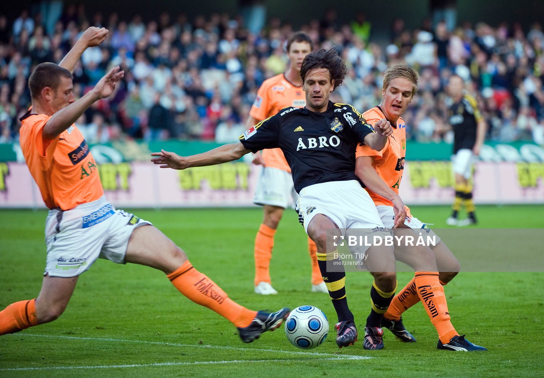Calum Angus, GAIS, Iván Obolo, AIK och Johan Mårtensson,