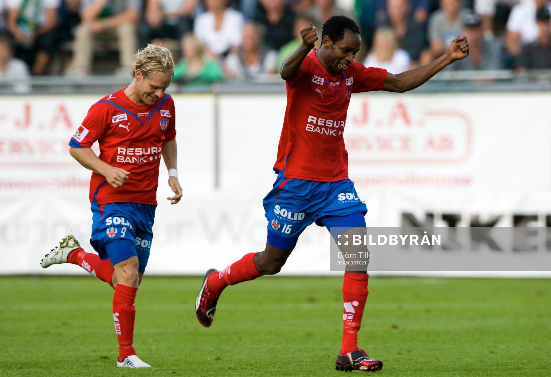 Erik Sundin och René Makondele, Helsingborg, jubel