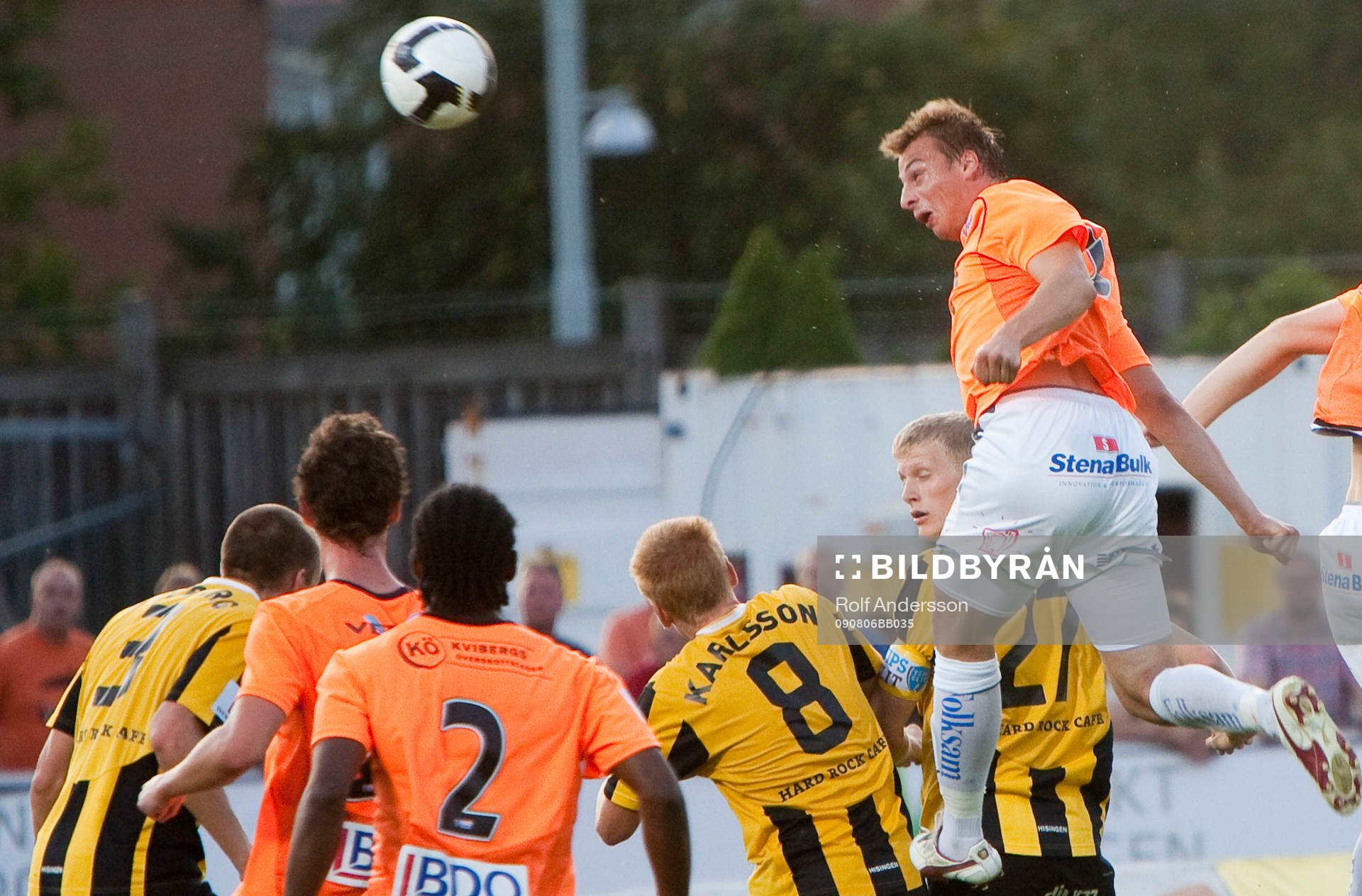 Fotboll, Allsvenskan / BK Häcken-Gais: En av Gais många chanser Per Ericsson .