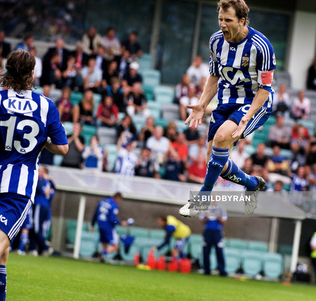  Tobias Hysén, IFK Göteborg, gör avgörande 1-2 målet. Jubel