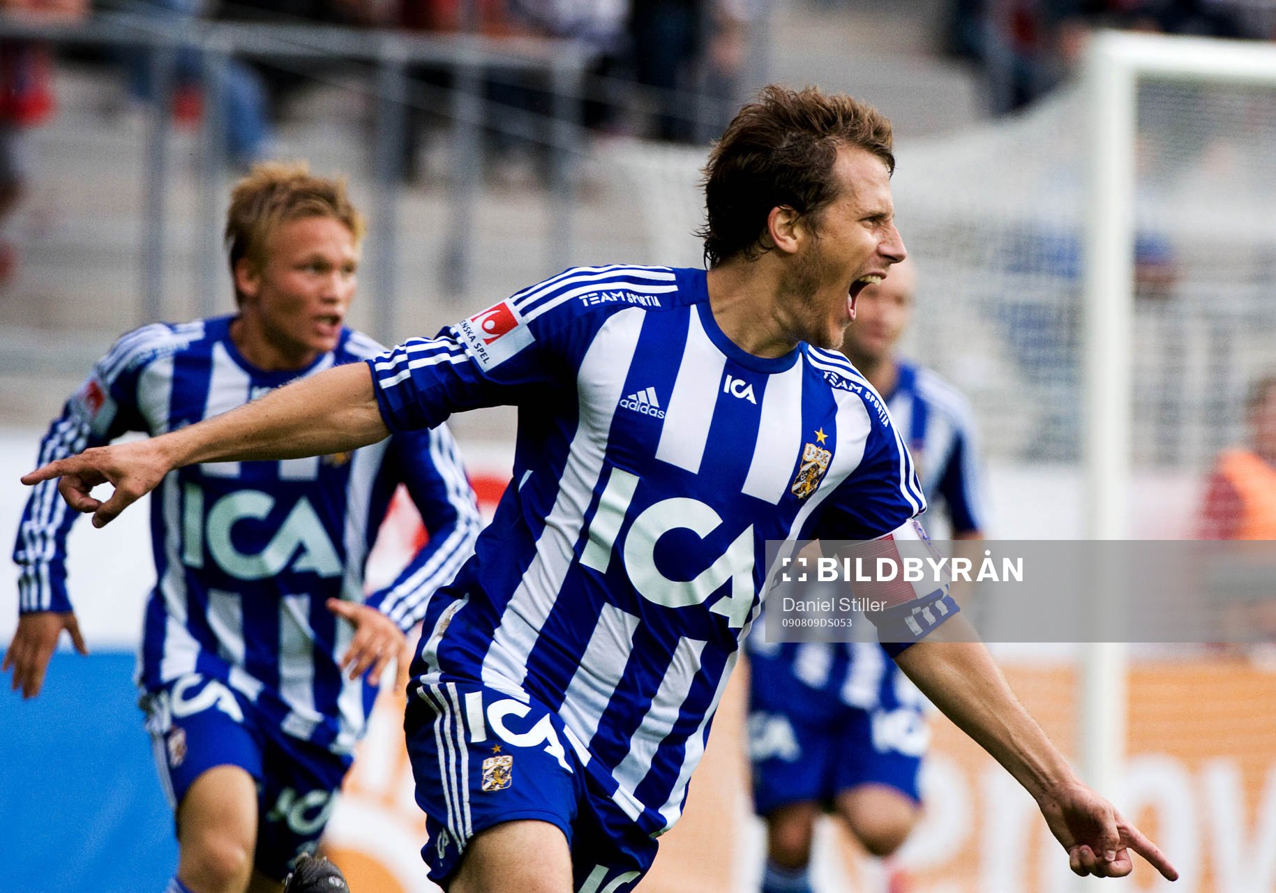  Tobias Hysén, IFK Göteborg, gör avgörande 1-2 målet. Jubel