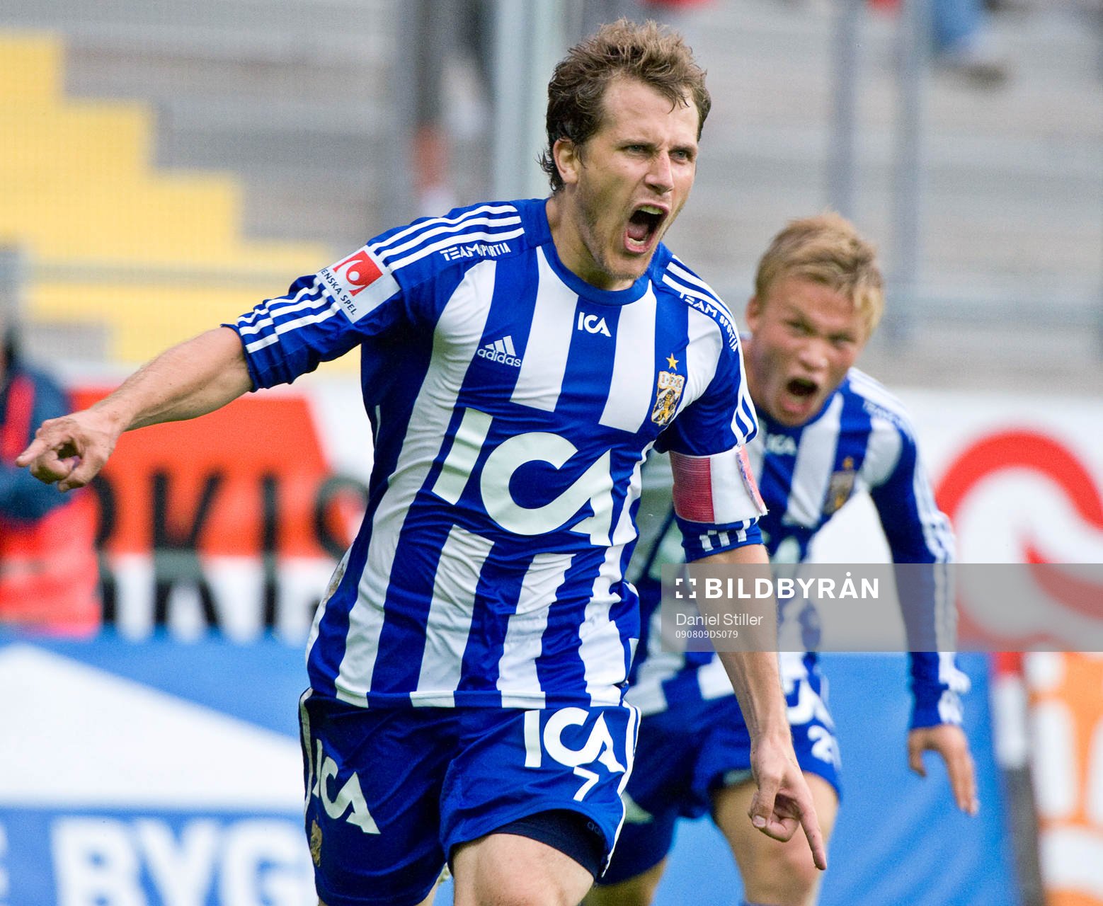   Tobias Hysén, Niklas Bärkroth, jubel efter segermålet. 