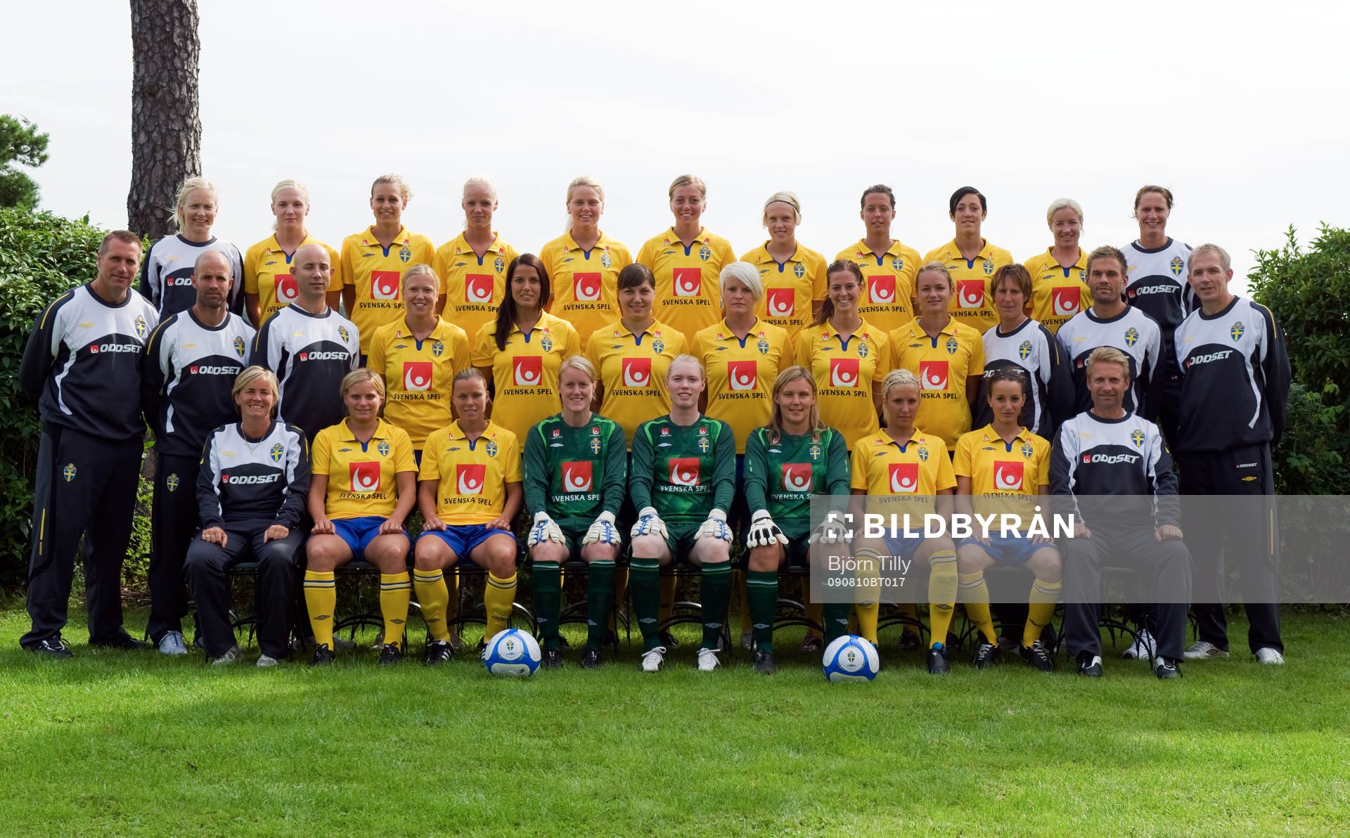 Fotboll, Dam, Sverige, lagbild, porträtt och aktion