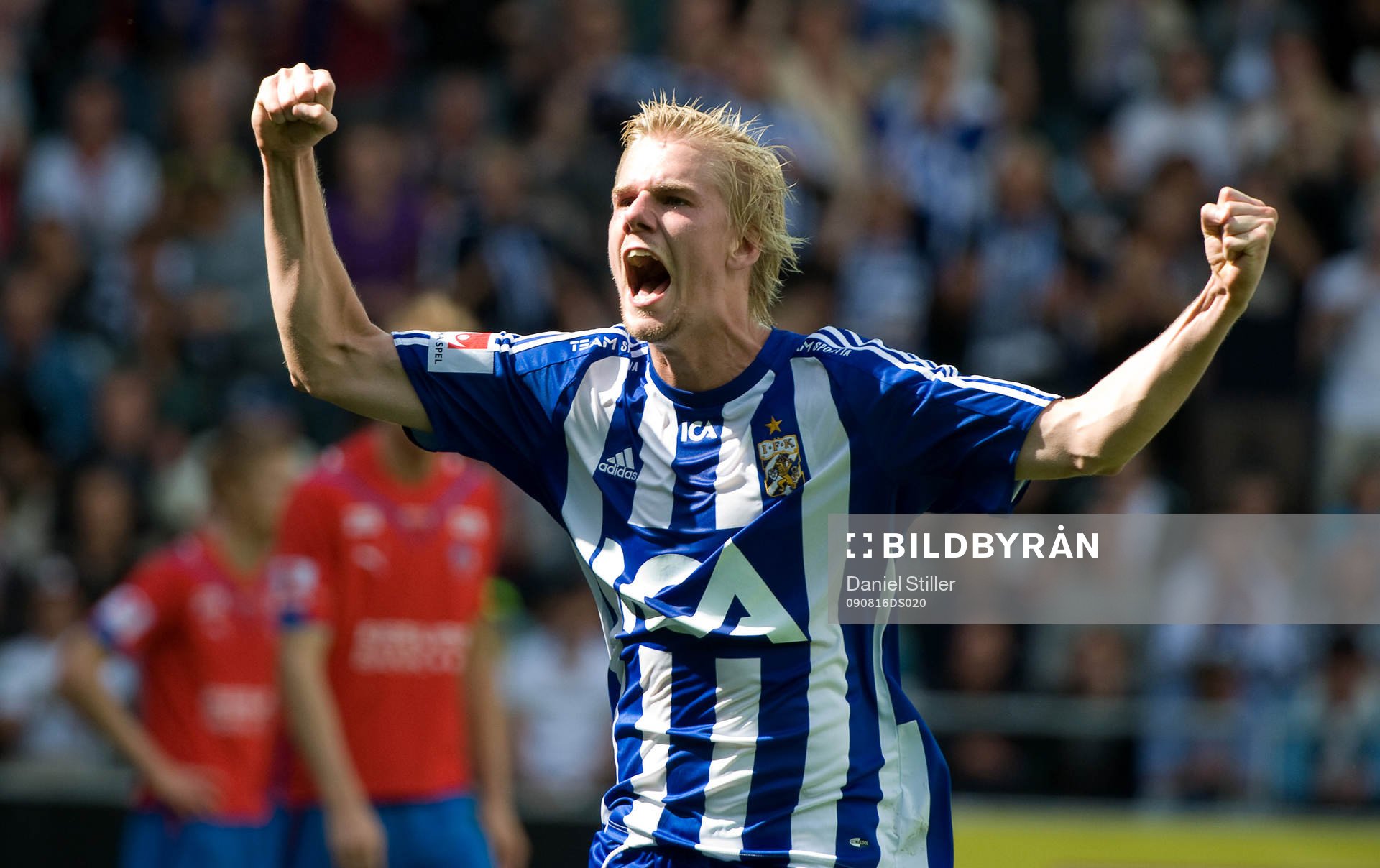 Erik Lund gör 2-0 till IFK Göteborg. Jubel
