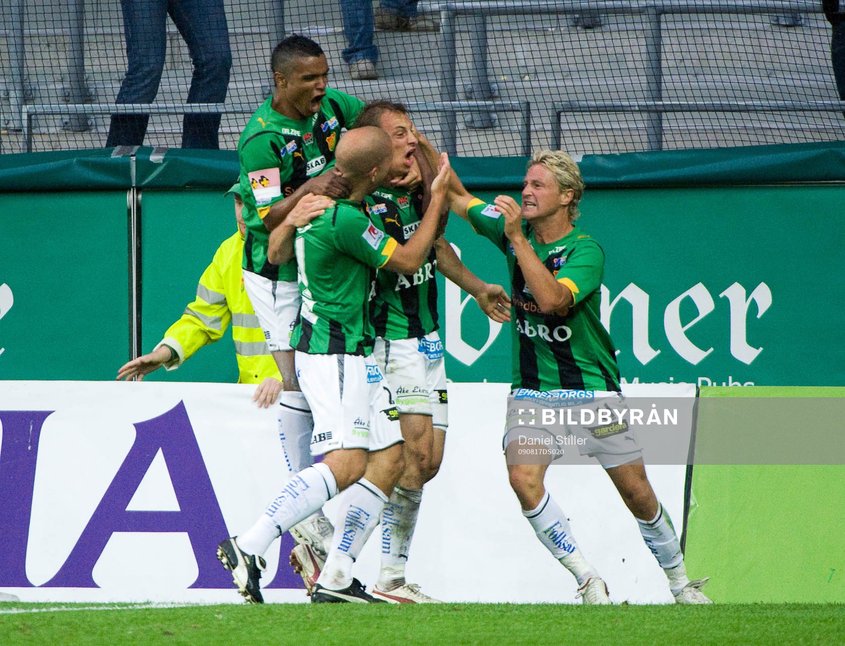 Pär Ericsson, GAIS, gör matchens enda mål. Jubel