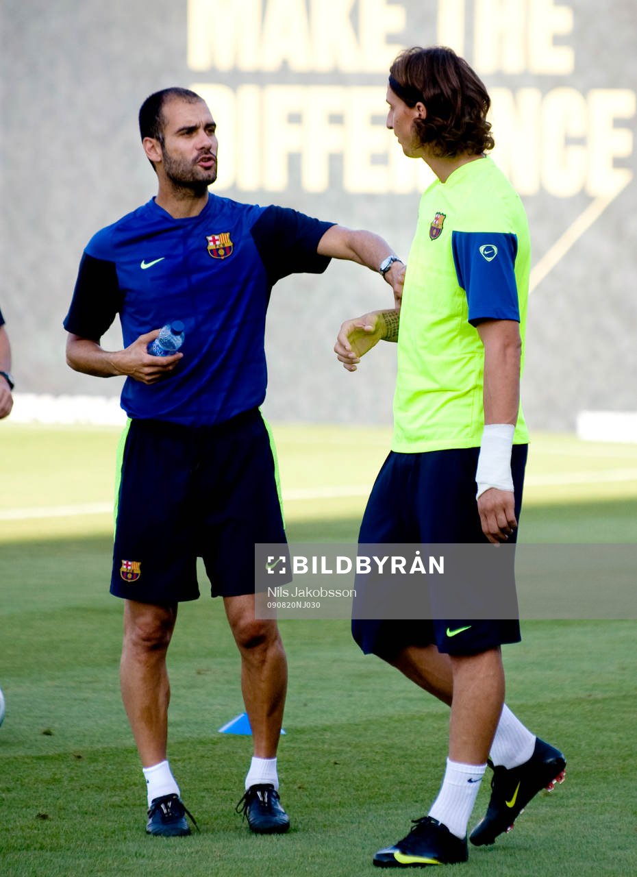 Josep Guardiola, tränare och  Zlatan Ibrahimovic
