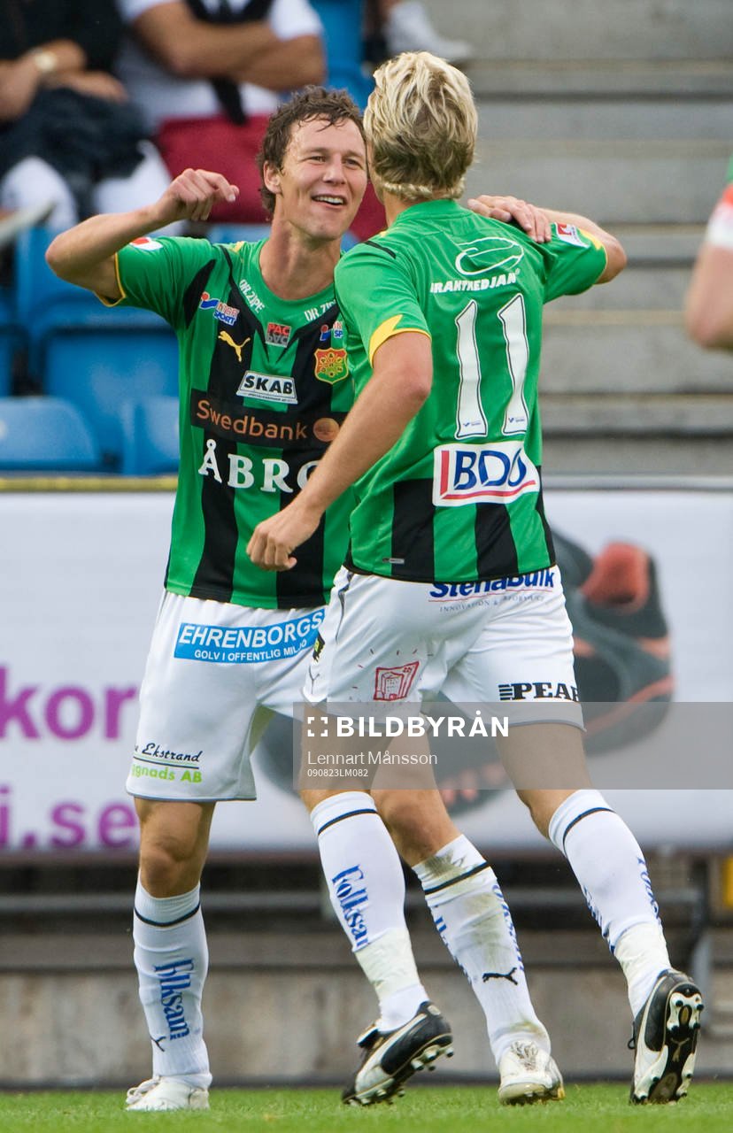 0-1 Eyjolfur Hedinsson grattas av Tommy Lycén. Jubel